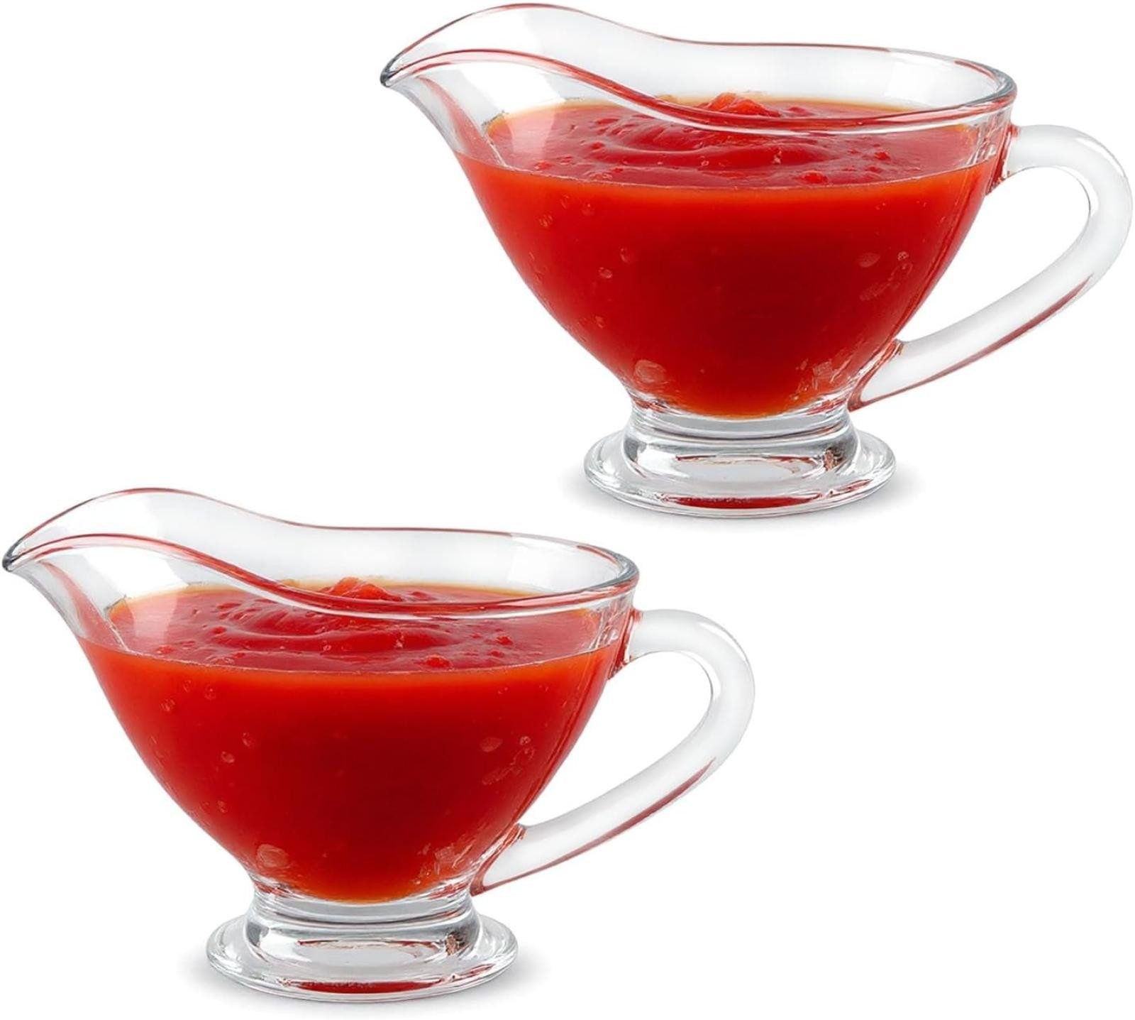 FELIXLEO Sauciere Glas-Sauciere-Set, 200 ml, Glas-Sauciere-Servierer mit Griff, (1-tlg)