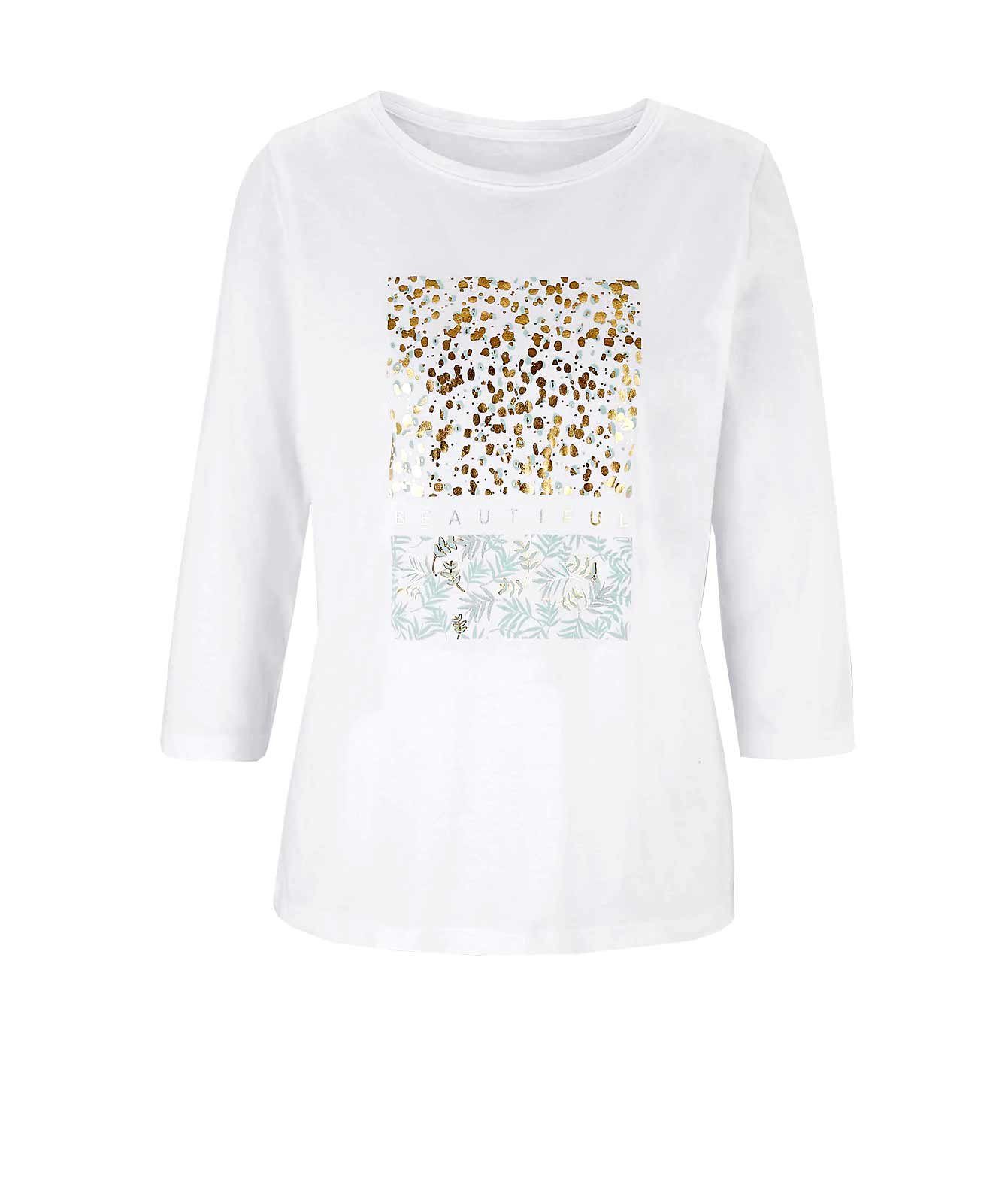 weiß-bedruckt heine Damen T-Shirt TESINI LINEA Designer-Shirt,