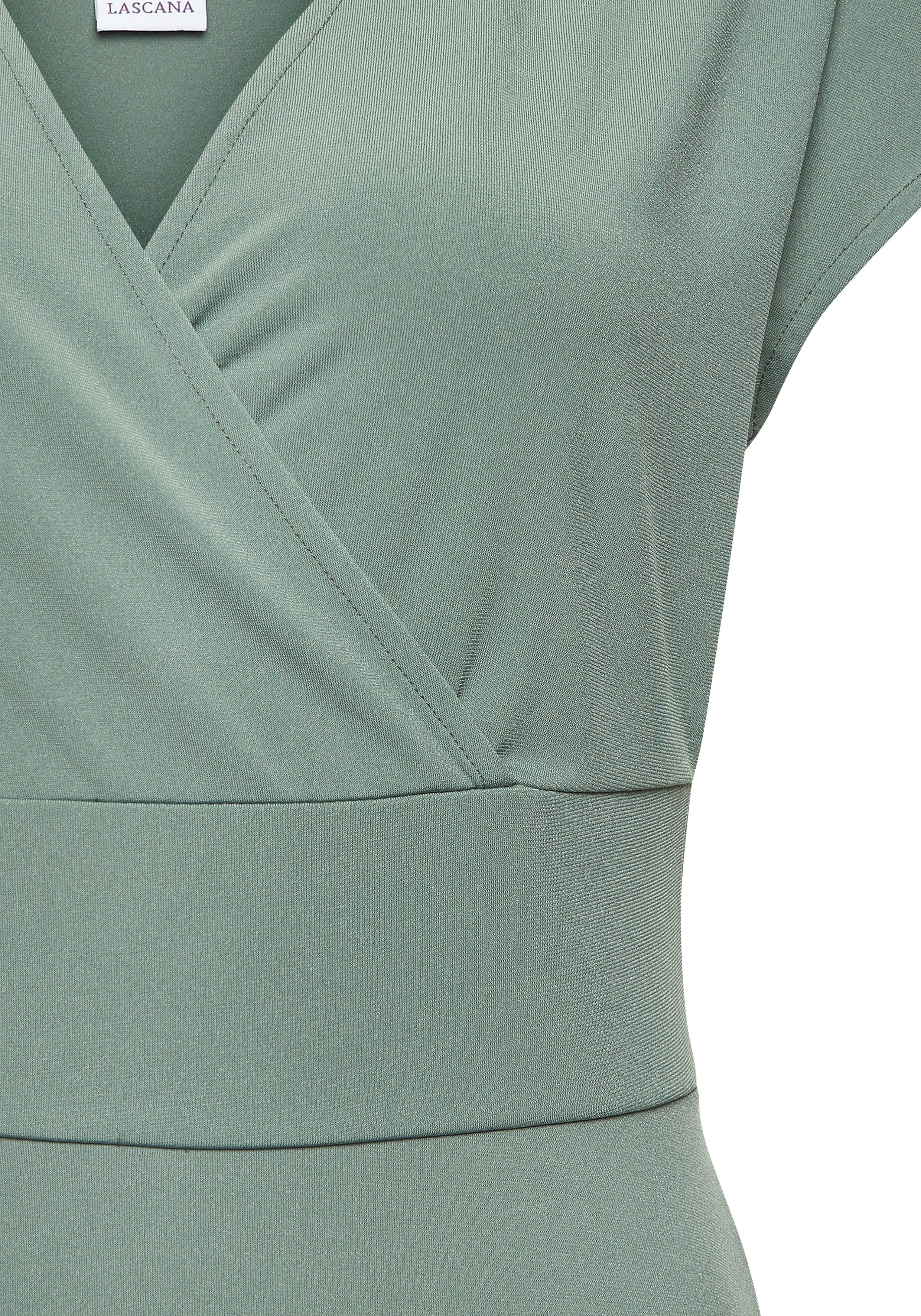 LASCANA Jerseykleid aus bügelfreier Ware elegantes Sommerkleid aus Jersey, Strandkleid, taillenbetontes Kleid