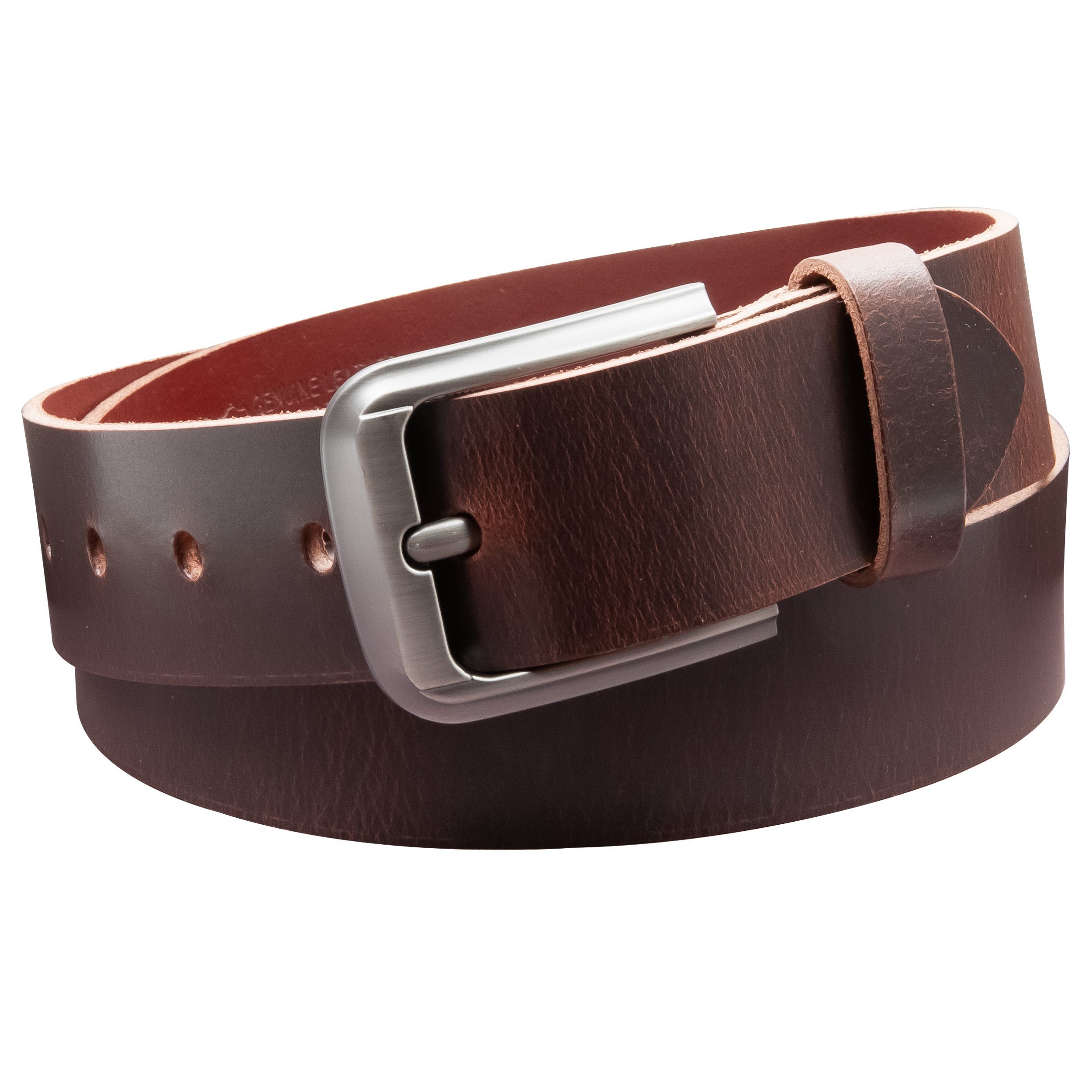 COLOGNEBELT Ledergürtel OM55-VL-Dunkelbraun MADE IN GERMANY, Dunkelbraun Kürzbar, 100 % Echtleder, Aus einem Stück, Unisex