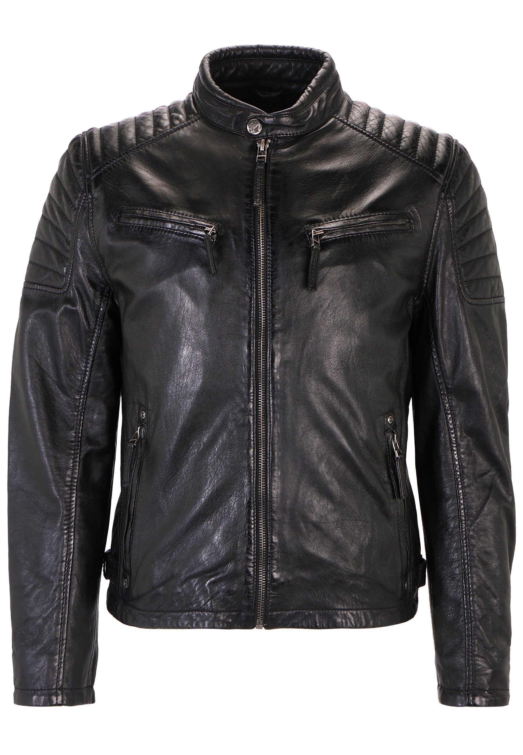 Pflanzlich CHESTER gegerbt Gipsy Lederjacke LEGV MILKY BLACK