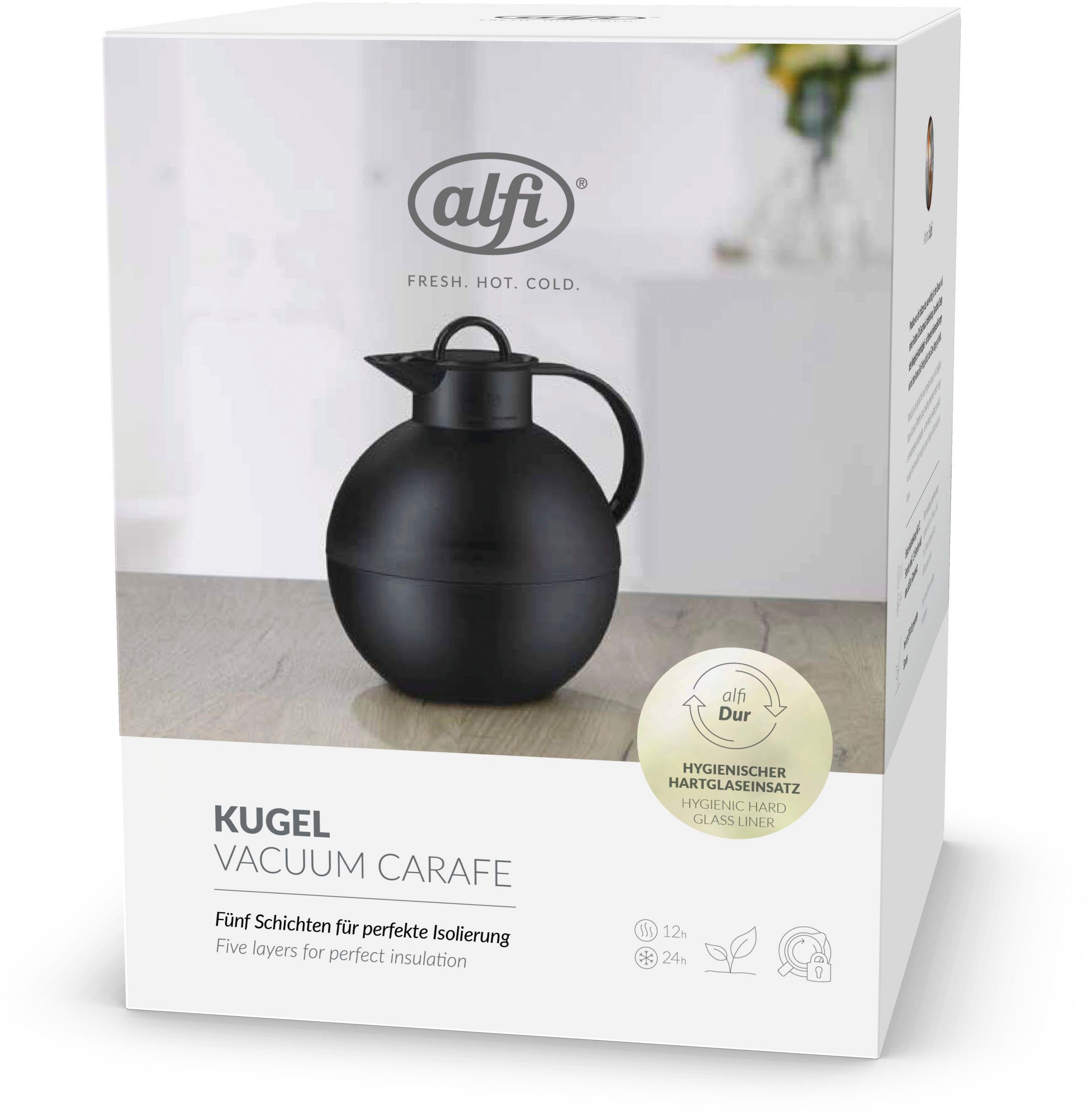 Alfi Isolierkanne KUGEL, 0,94 l, mat puren für Glas, pine smoke AromaSafe® Kunststoff, mit Genuss