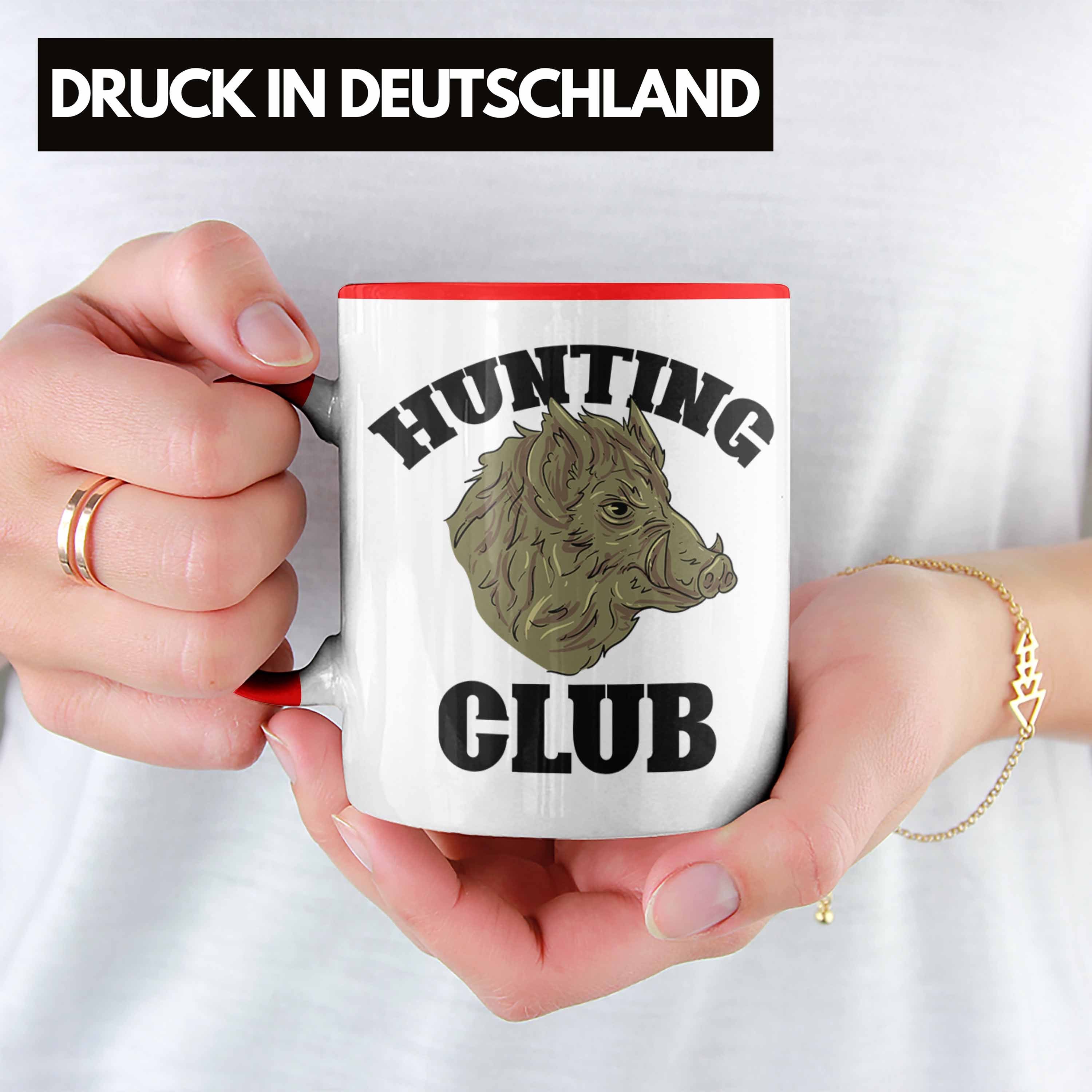 Tasse Wildschwein Jag Rot Jäger Spruch Club Trendation Hunting Geschenk Tasse Geschenkidee
