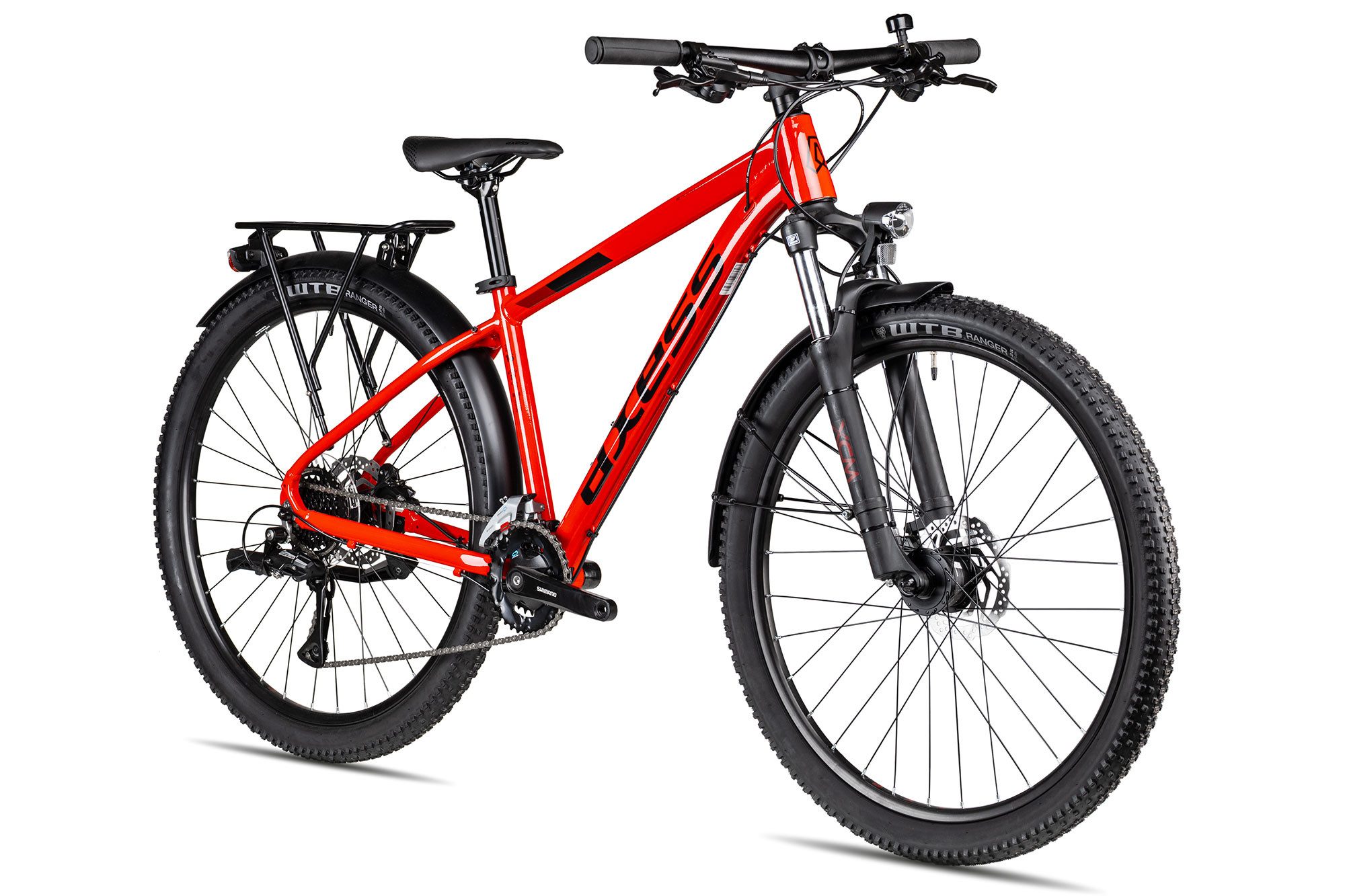 Axess Mountainbike SANDEE DX ATB, 16 Gang Shimano Acera RD-M3020-8 Schaltwerk, Kettenschaltung, hydraulische Scheibenbremse rot/orange