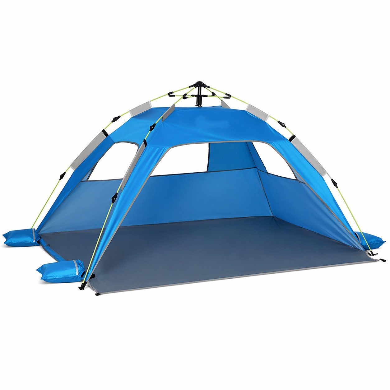 L&K Strandmuschel Strandmuschel Pop Up Strandzelt 1-2 Personen UV-Schutz blau
