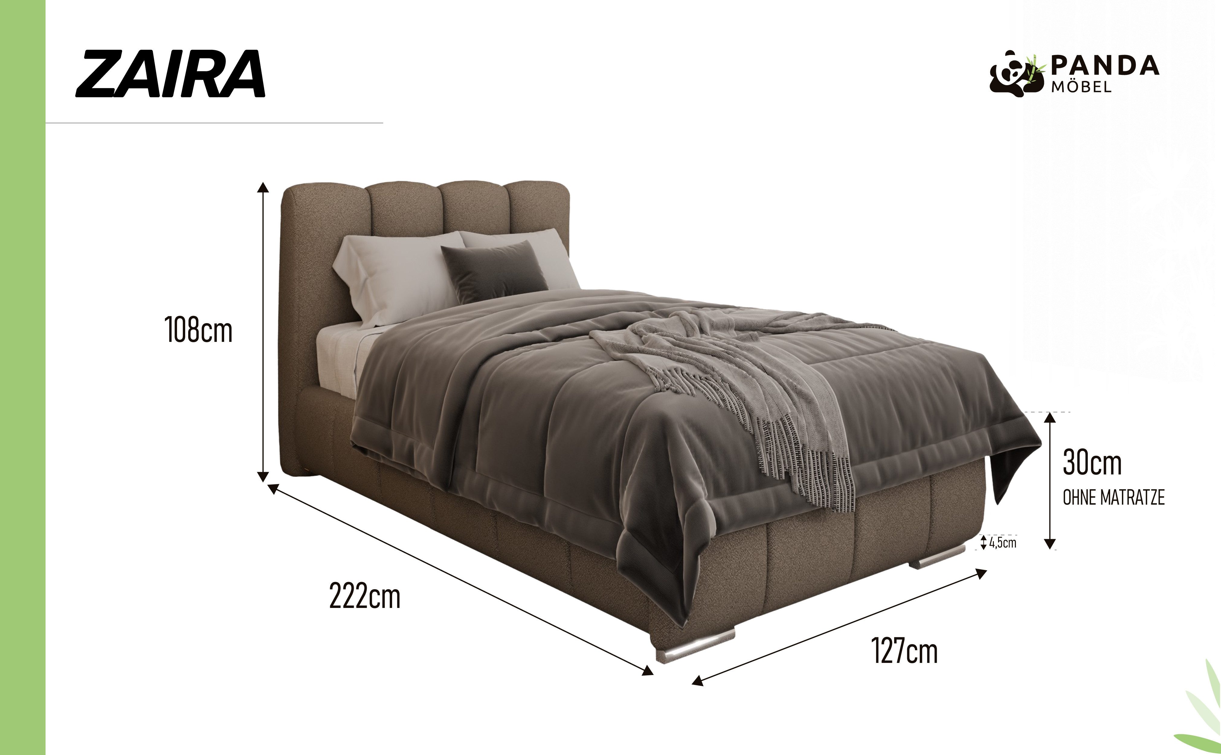 PANDA MÖBEL GmbH Polsterbett ZAIRA Elegantes günstig online kaufen