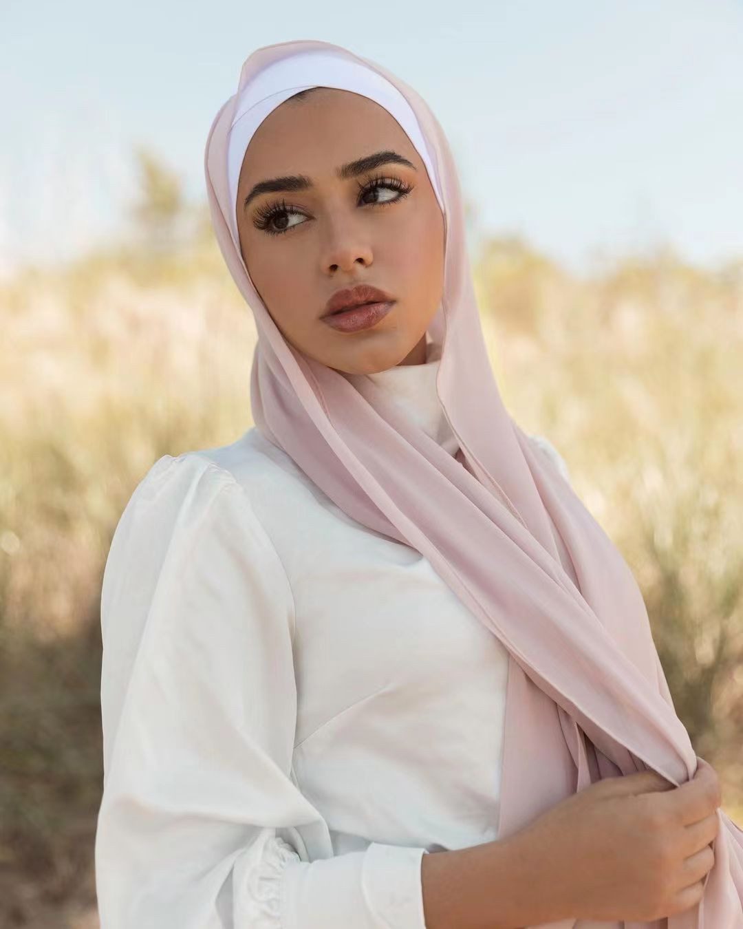 Fivejoy Kopftuch Hijab Kopftuch Damen muslimisch, (Seidenweiche Chiffon Hijab - Moderne islamische Chiffon Kopftücher für Damen, Moderne islamische Chiffon Kopftücher für Damen), einfarbig