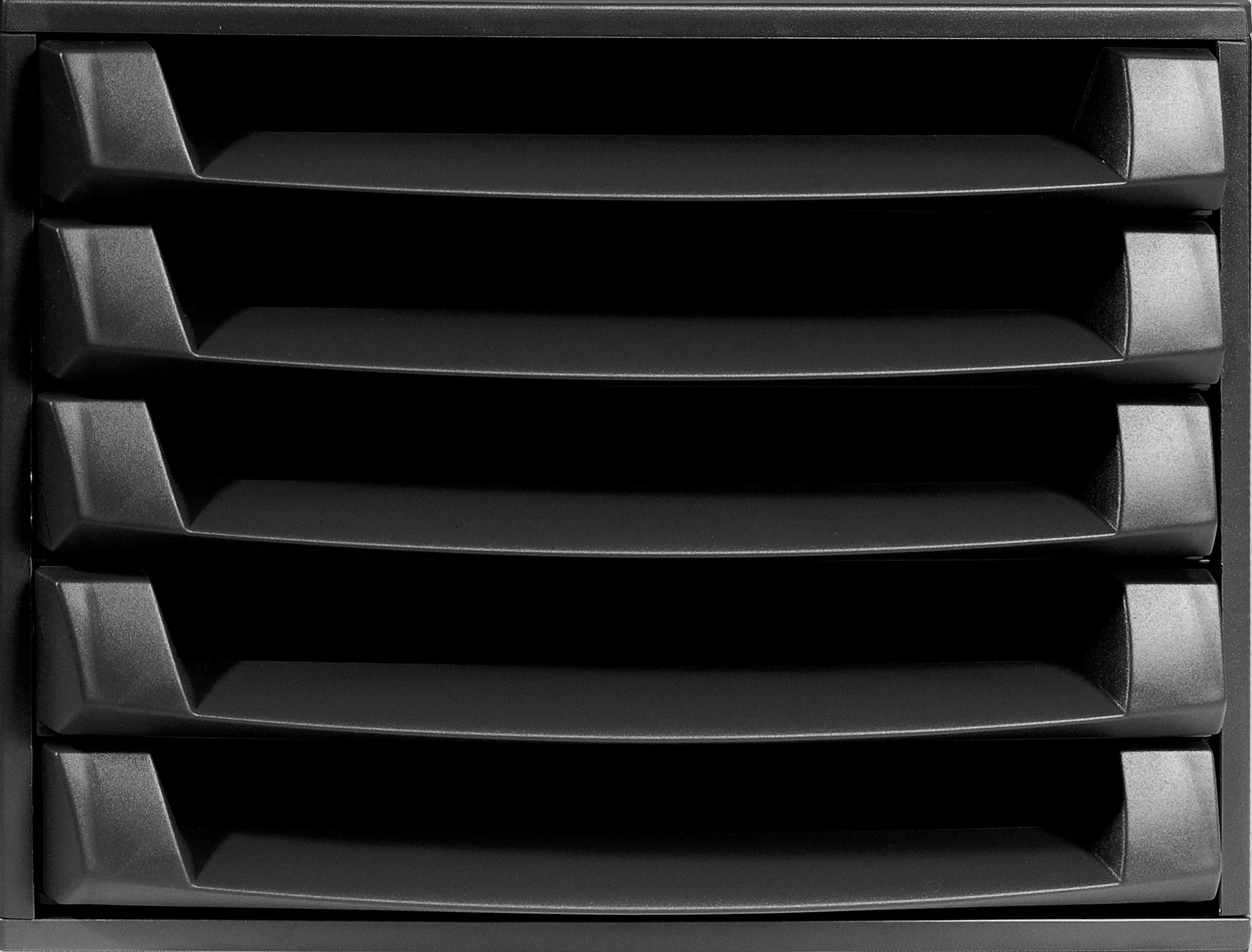 Schubladenbox Schubladenbox THE BOX, 5 offene Schubladen, EcoBlack, Schwarz, 221014D