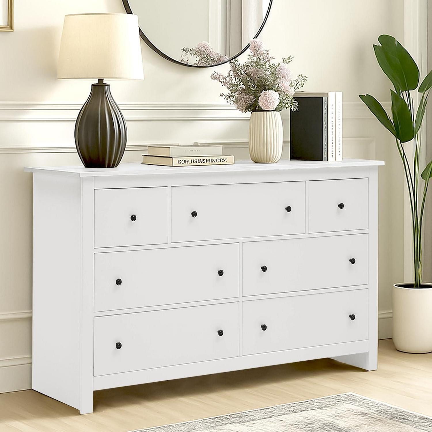 Kommode Kommode 7 Schubladen Sideboard Anrichte Aufbewahrung Weiß