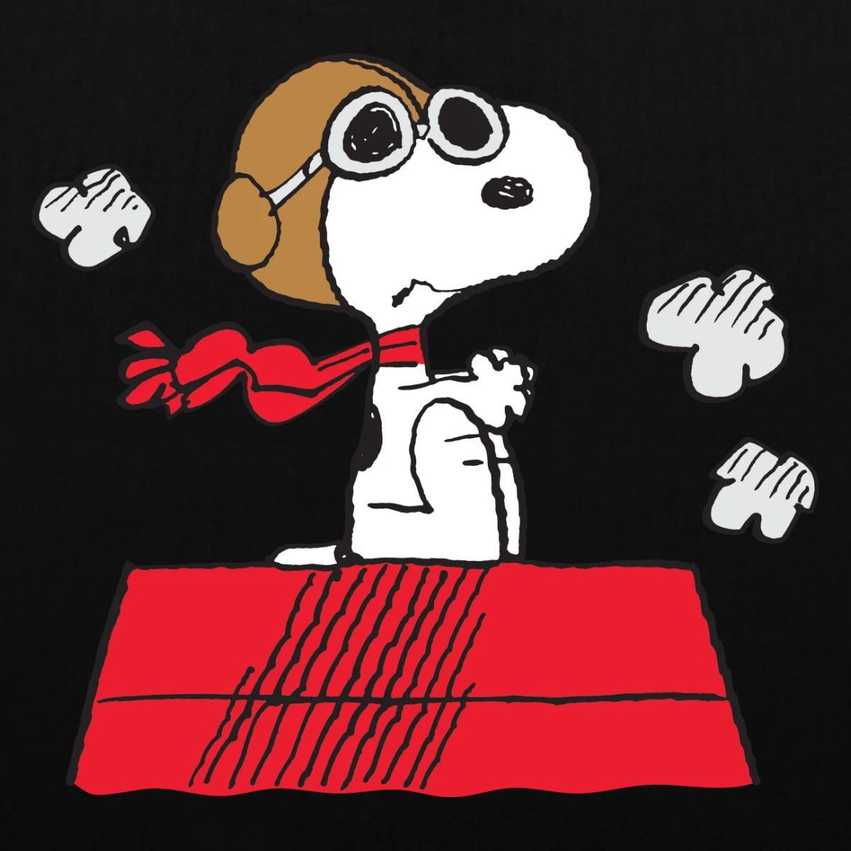 Spreadshirt Henkeltasche Peanuts Snoopy Pilot Fliegen Stoffbeutel (1-tlg)