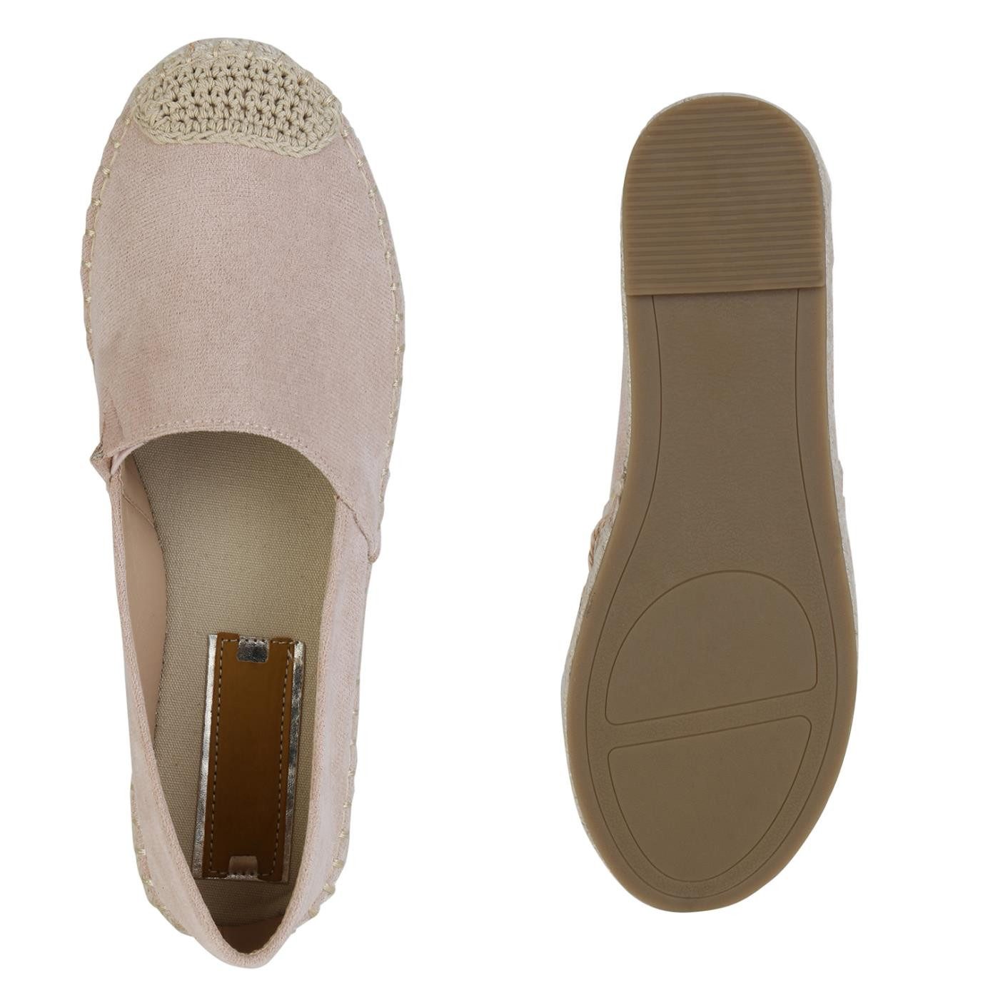 VAN HILL 841122 Espadrille Damen Espadrilles Slippers Bequeme Bast Sommer Schlupf-