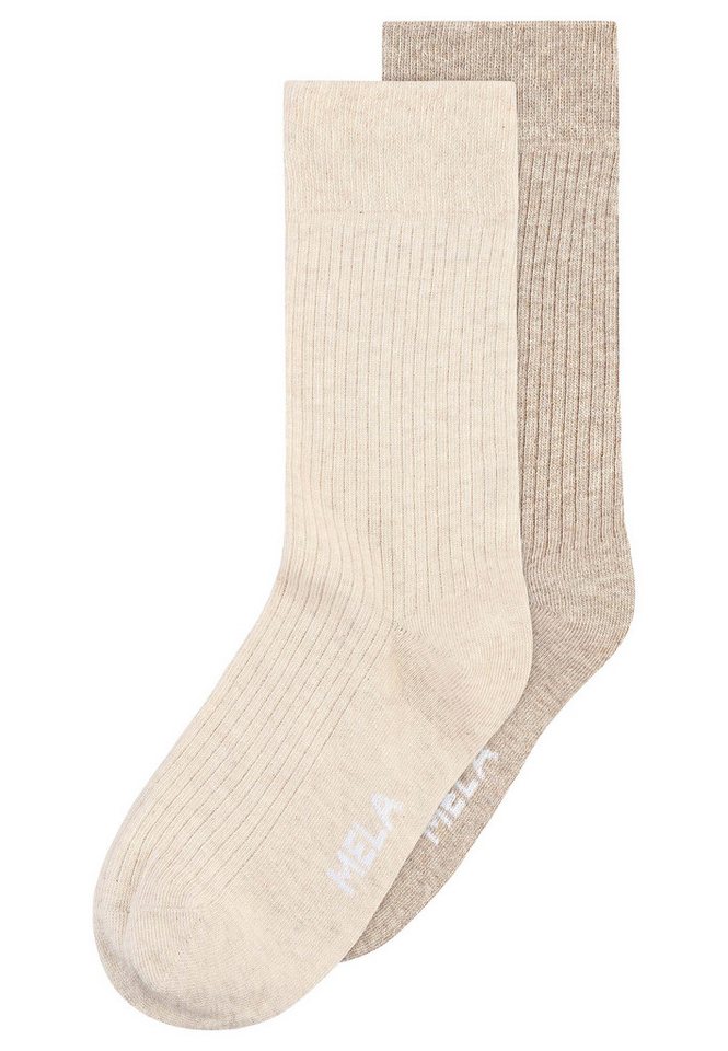 MELA Socken Gerippte Socken 2 Paare Frei von Polyester und Polyamid.