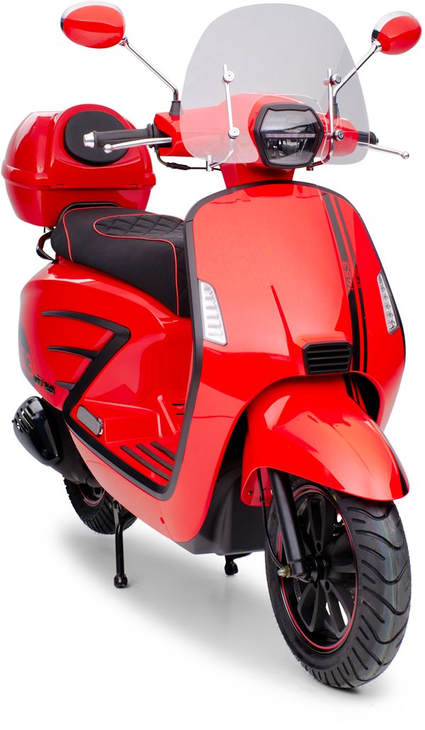 Burnout Motorroller 1453 GT125 125ccm USB -Anschluß 85km/h, + Windschild km/h, 125 Tageszulassung ccm, 4 Euro + Euro Rot 80 4, inkl. Topcase