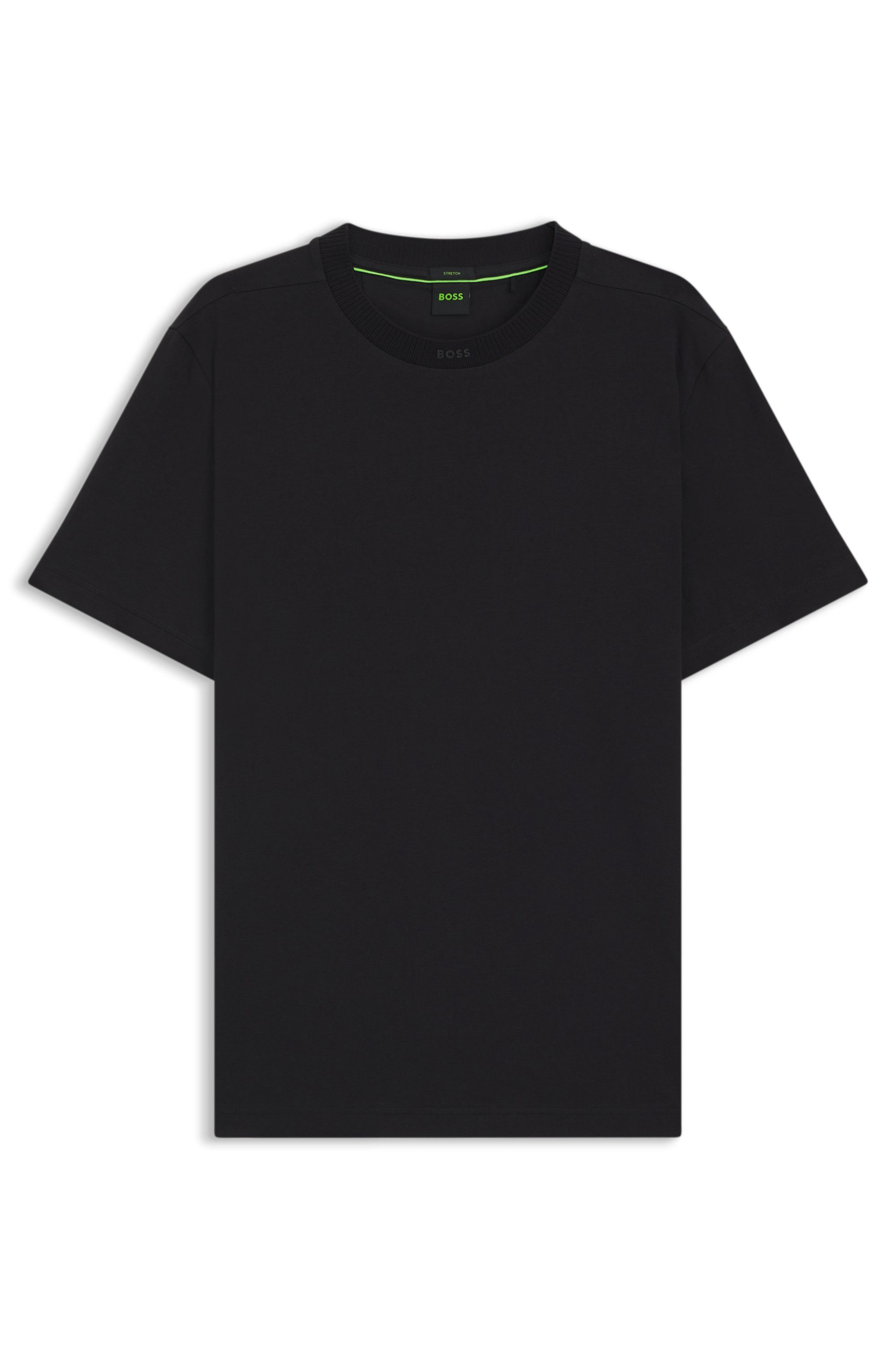BOSS GREEN T-Shirt Tee Rib mit Logo am Ausschnitt günstig online kaufen