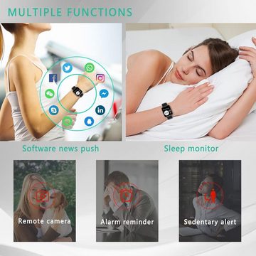 SUPBRO für Damen Herren Mit Fitness Armband Tracker Smartwatch (1,4 Zoll, Android iOS), mit Schrittzähler Pulsmesser Stoppuhr Touch Screen Wasserdicht IP67