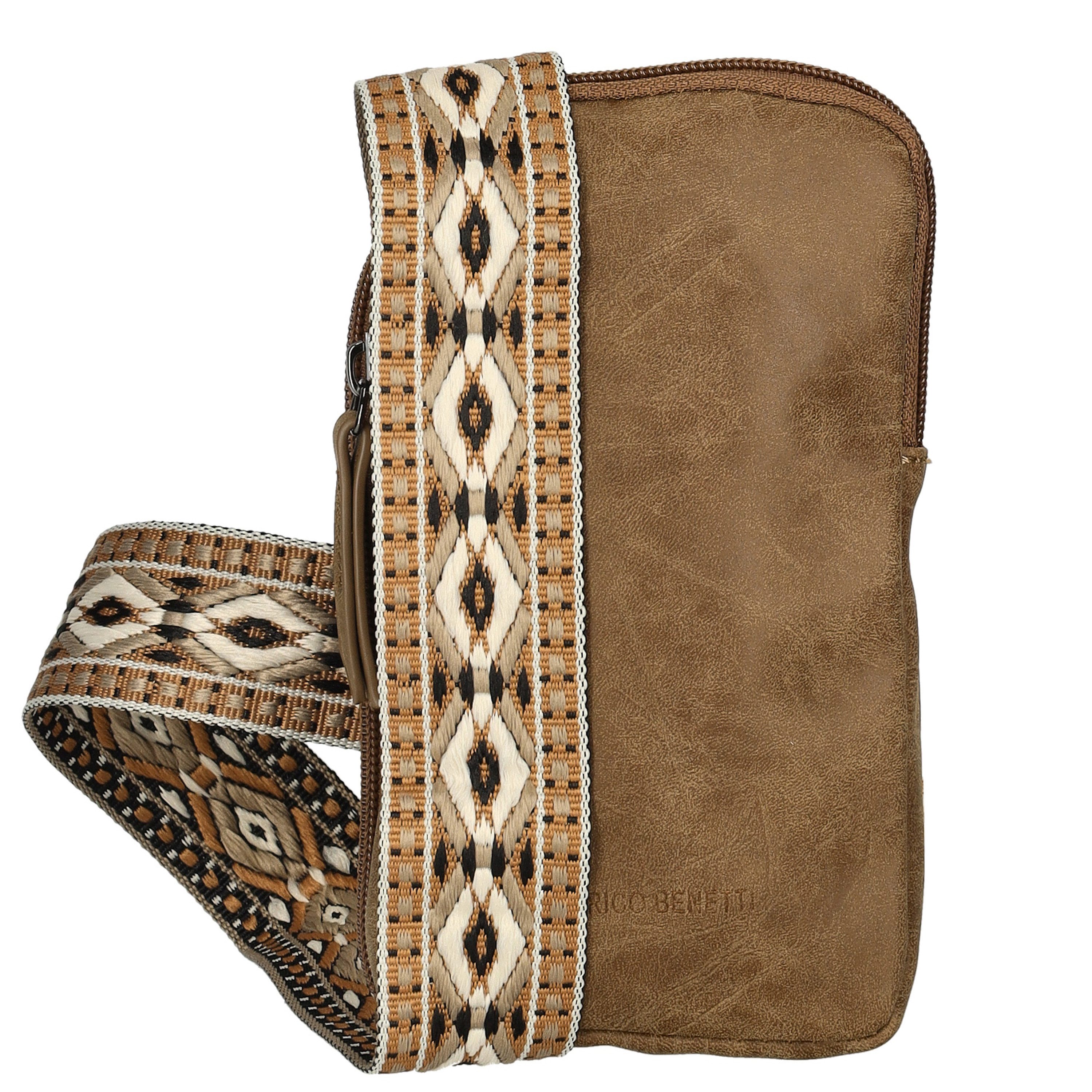 Enrico Benetti Handytasche zum umhängen Kleine Handyumhängetasche (Crossbody Tasche Damen, mit breitem Gurt), Kompatibel mit Apple iPhone 13, 14, 15 Pro, Pro Max, Plus