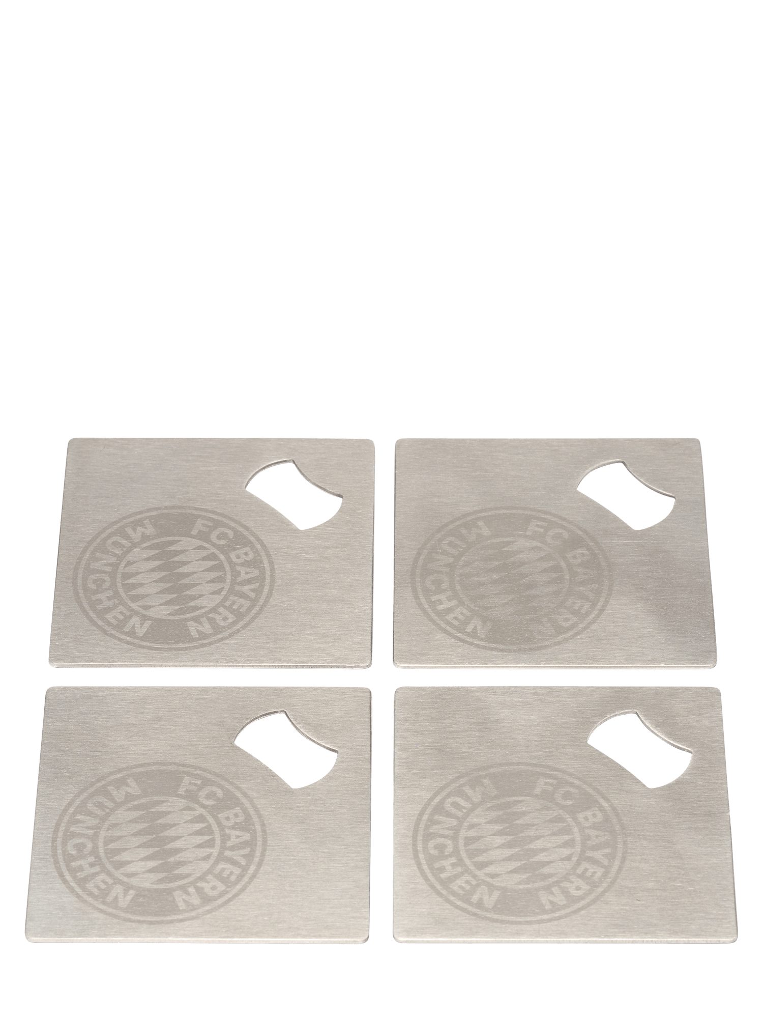 FC Bayern München Glasuntersetzer FC Bayern München Metalluntersetzer 4er-Set (Flaschenöffner) Silber