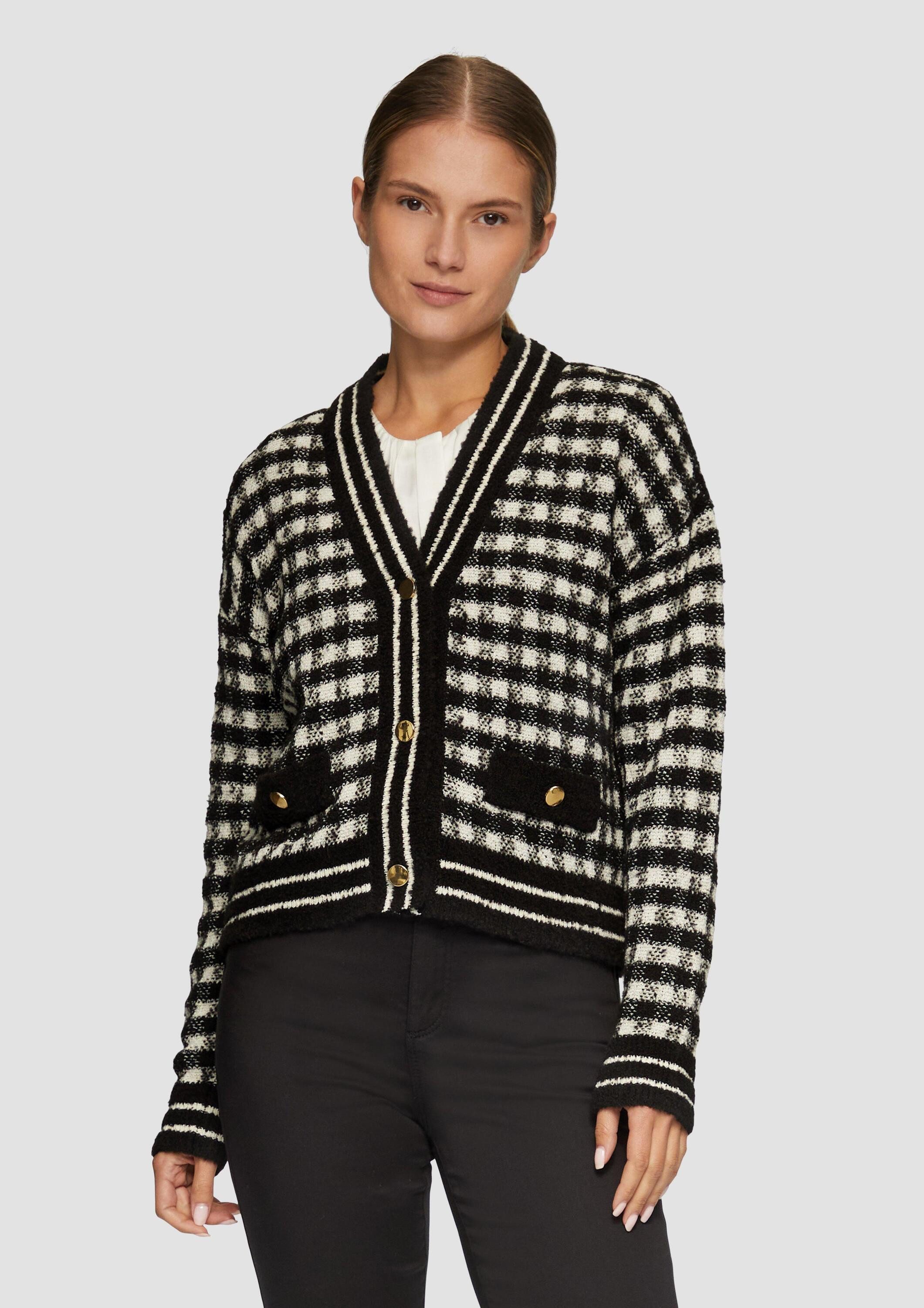 s.Oliver Cardigan Strickjacke Cardigan mit Karomuster günstig online kaufen