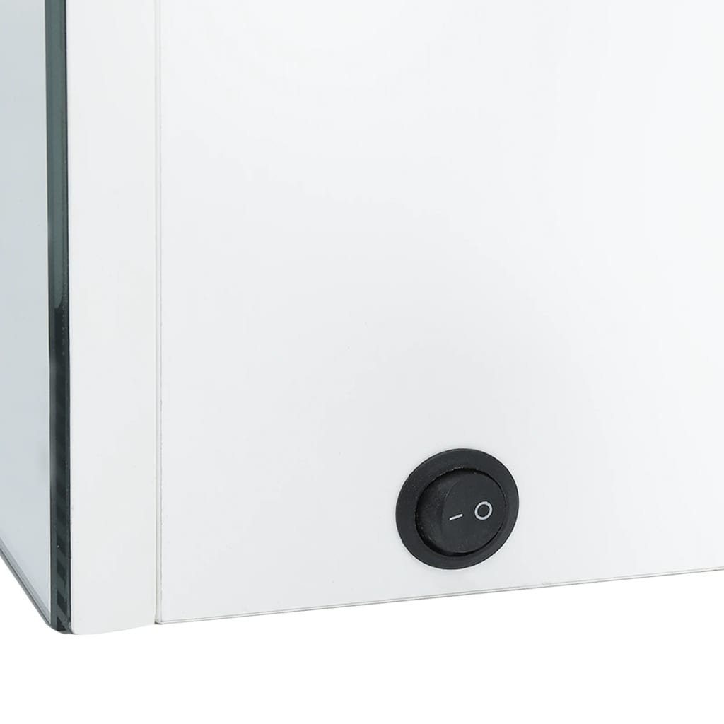 vidaXL Badezimmerspiegelschrank LED-Spiegelschrank fürs (1-St) Weiß cm 62x14x60 Glänzend Bad Hochglanz-Weiß