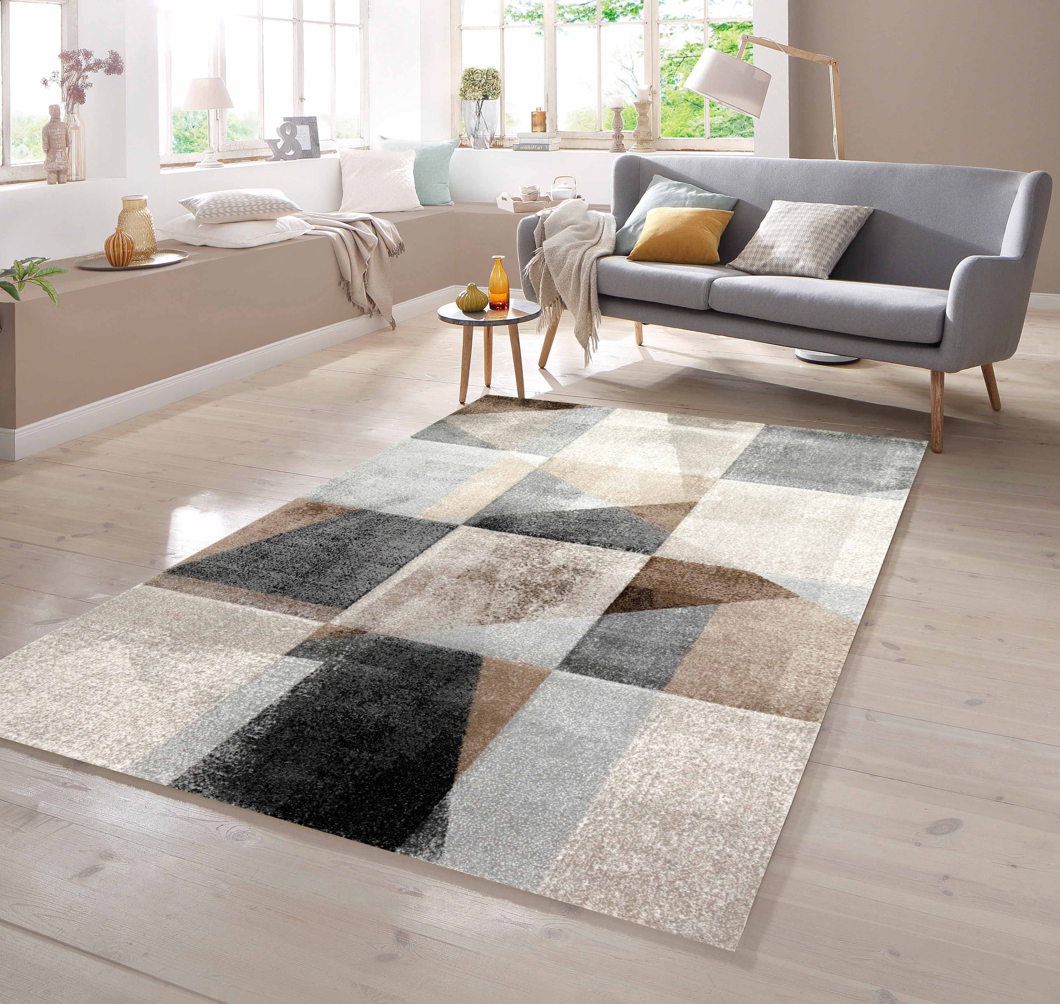 TeppichHome24 Teppich Teppich Karomuster in braun günstig online kaufen