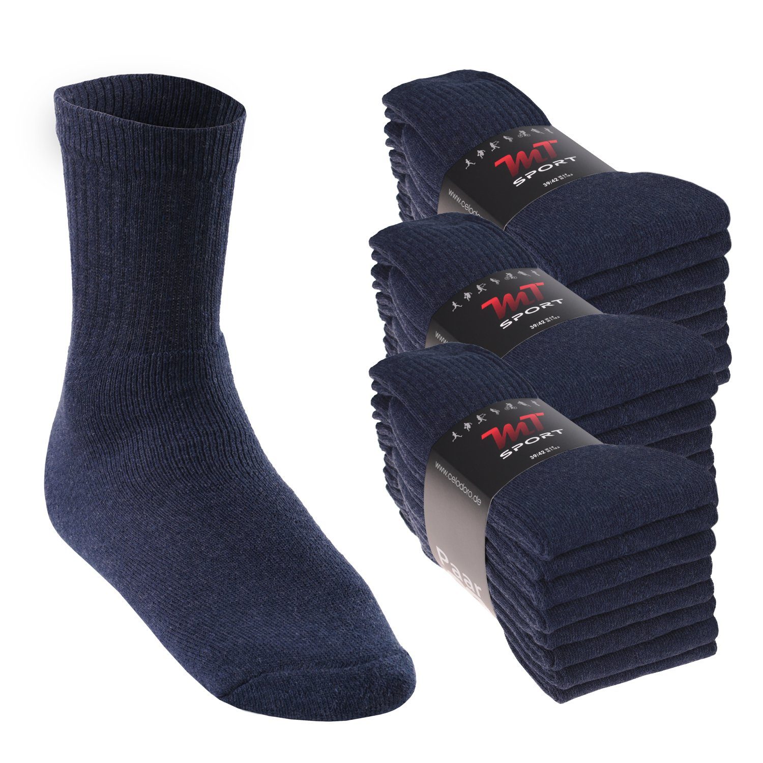 Sport- Tennissocken Paar) Damen/Herren & Freizeitsocken (8-32 Jeansblau 24 (24-Paar) Paar MT / Tennissocken