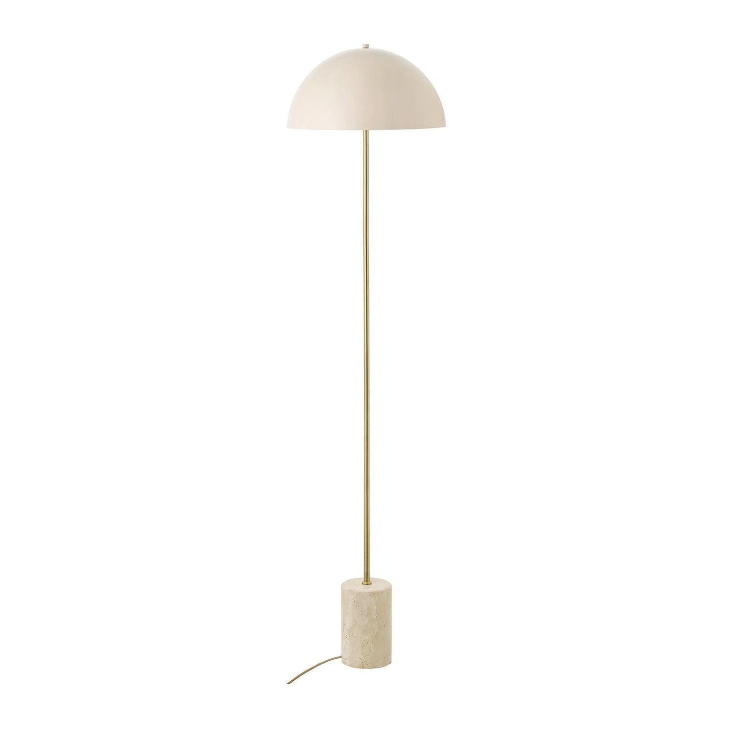 House Nordic Stehlampe SHEFFIELD, Beige, Goldgelb, Marmor, Metall, ohne Leuchtmittel, Ø 40 x H 155 cm