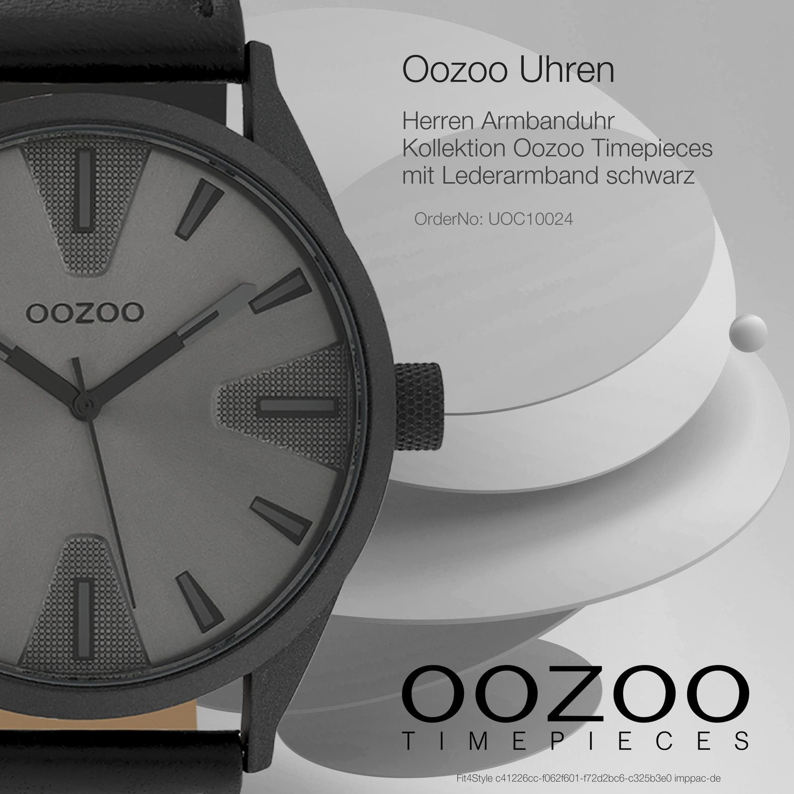 OOZOO Quarzuhr Oozoo groß Herrenuhr Fashion-Style Armbanduhr, rund, (ca. 45mm) Herren Lederarmband