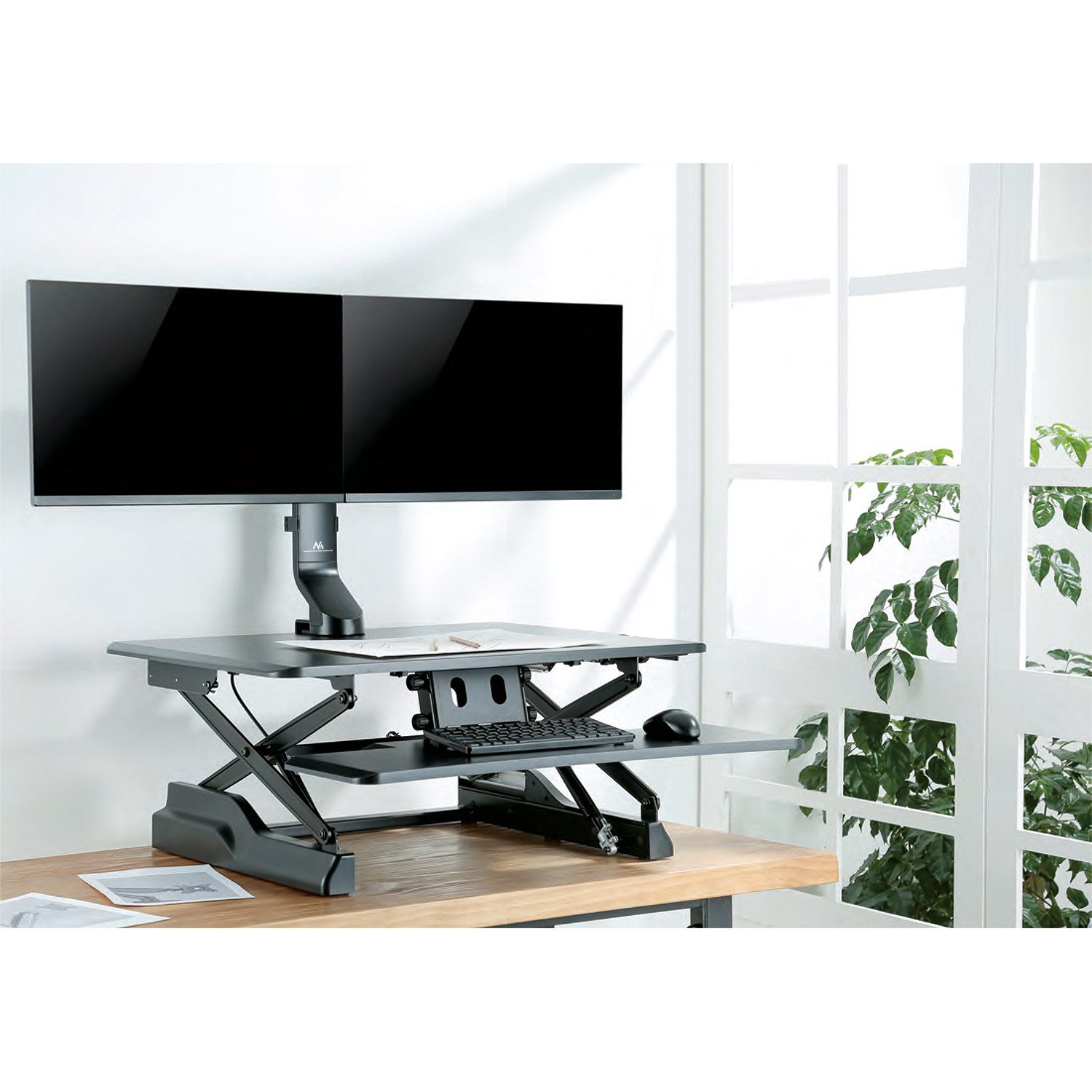 Maclean Monitor-Halterung MC-854, (bis 27 Zoll, Dual Monitor Halterung für Schreibtisch 17 - 27" Zoll)
