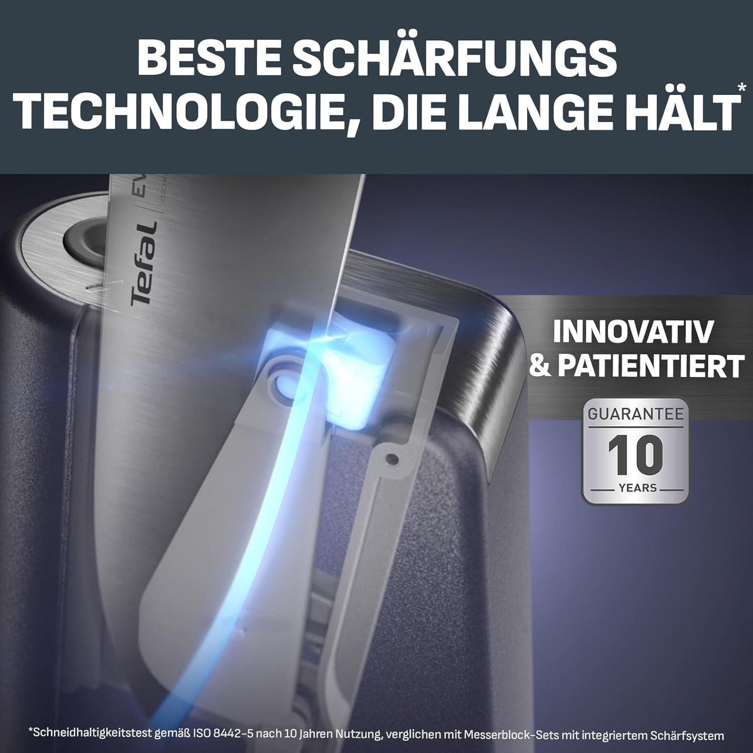 Tefal Messerblock Tefal EverSharp Pro 6-tlg.Messerblock rostfrei Blau K297S744 (6tlg), selbst schärfend