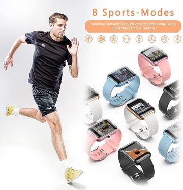 SUPBRO Smartwatch (1,3 Zoll, Android iOS), Fitness Tracker Schlaf Herzfrequenzmessungen wasserdicht Armbanduhr