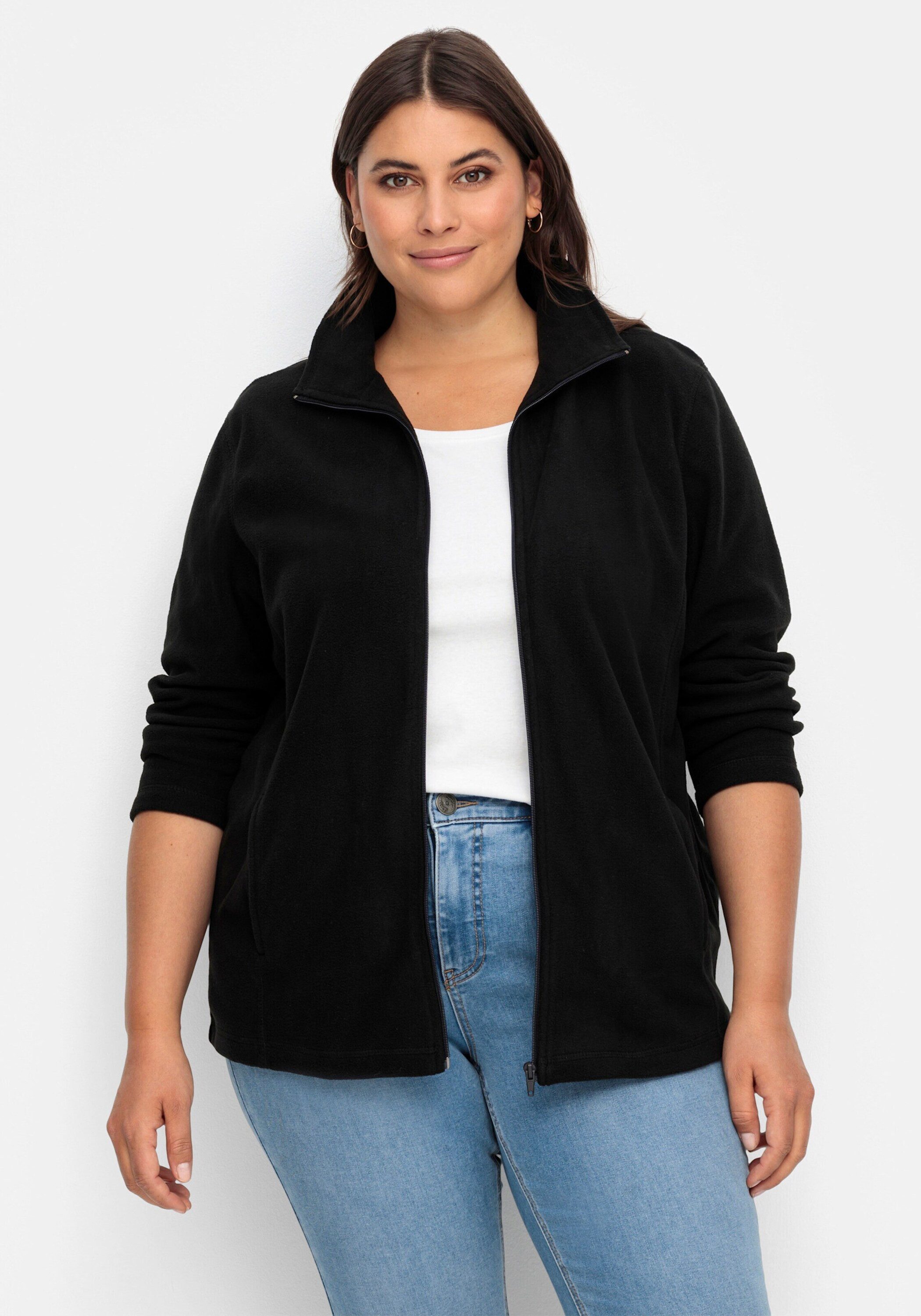 Sieh an! Fleecejacke Fleece-Jacke Langarm