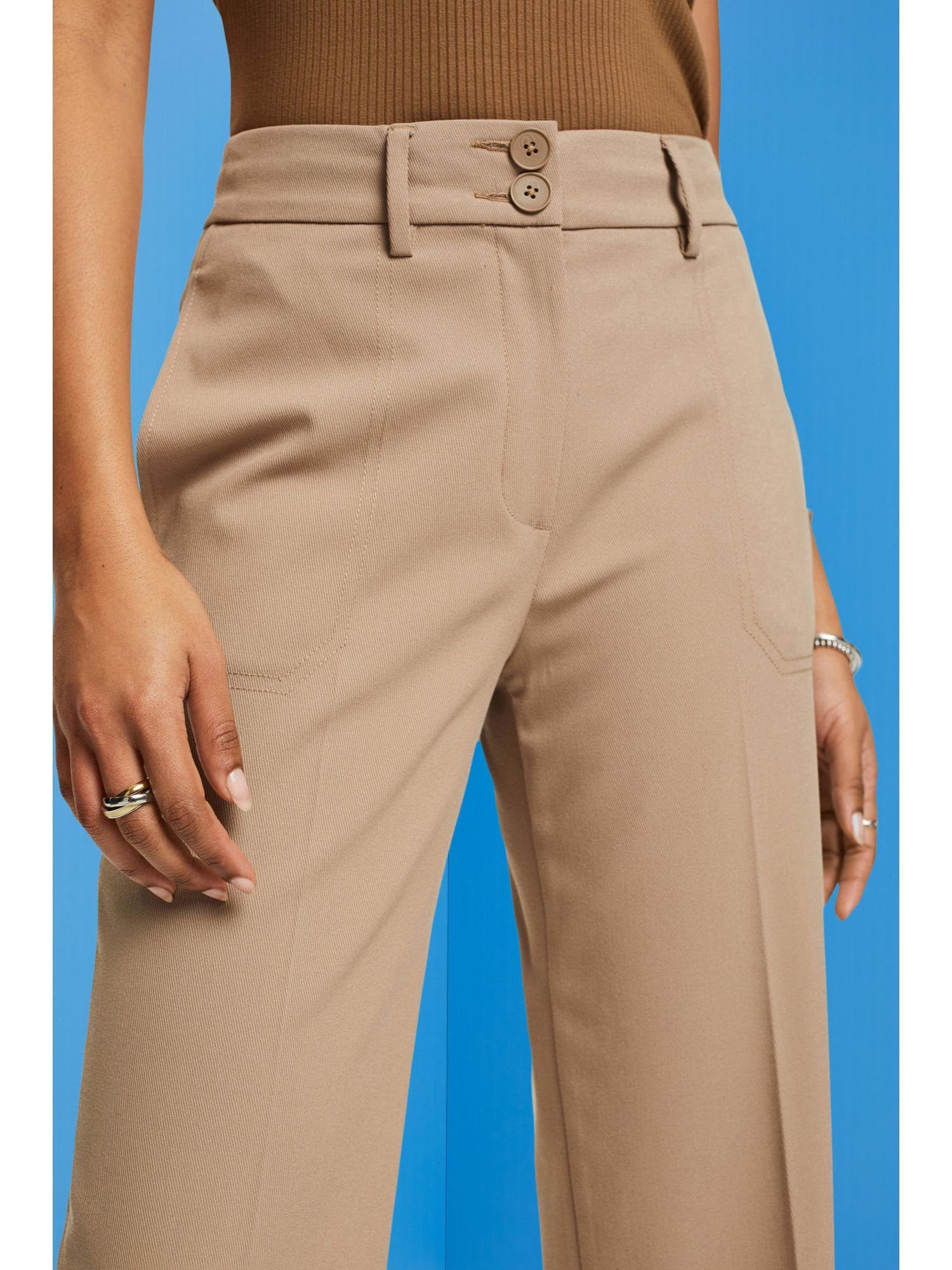 Collection Verkürzte Twillhose TAUPE Stretch-Hose Esprit