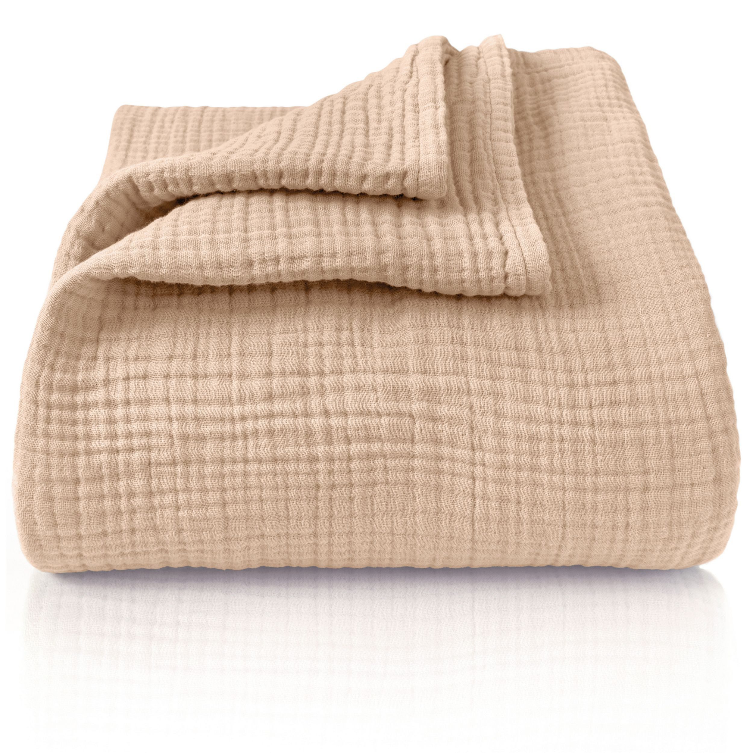 Laynenburg Tagesdecke Musselin aus 100% Baumwolle – Baumwolldecke, Kuscheldecke, Wohndecke als Sommerdecke, Bett-Überwurf, Couch-Überwurf, Sofa-Decke