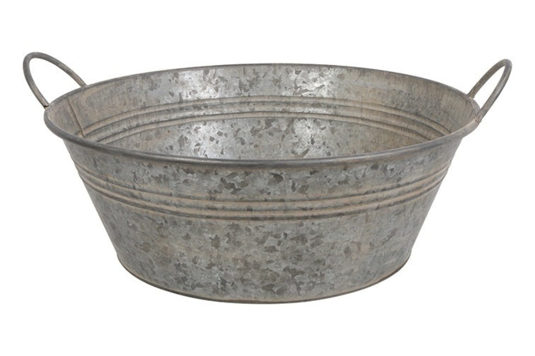 finehomegarden Pflanzschale Zinkwanne Lena mit Henkel 53 x 53 x 20 cm Dekoschale Schale aus (1 St), Zink für Garten, Balkon & Terrasse