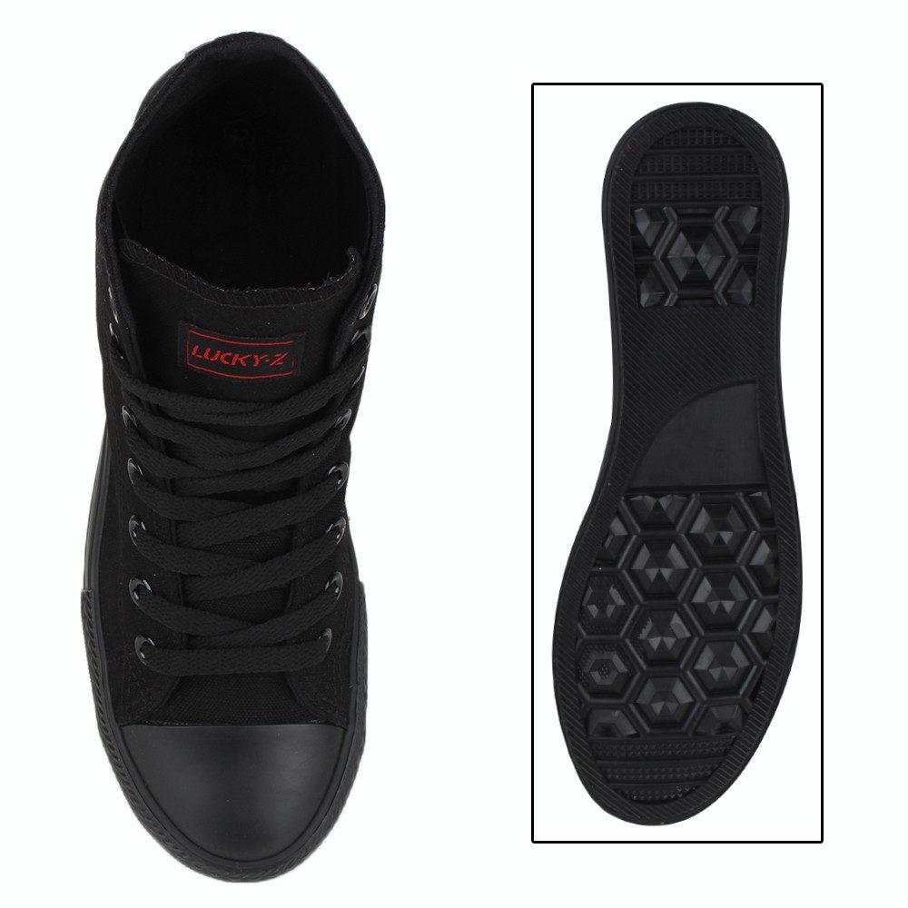 VAN HILL 5411945 HO CB019-1 Herren Sneaker All Black 45 Sneaker Herren High Top Sneakers Schnürer Sportschuhe