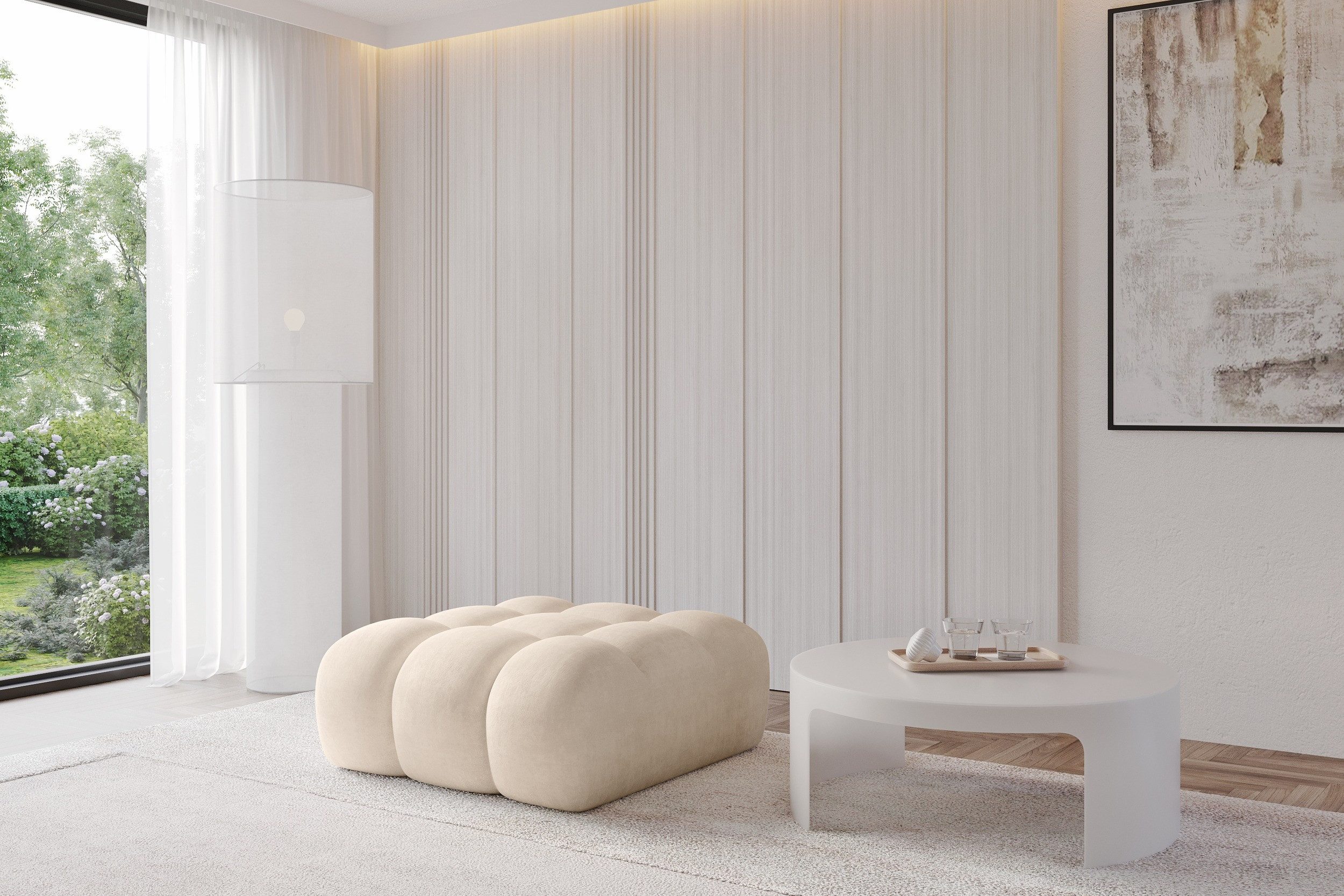 ALTDECOR Pouf OLEA-PUF (Pouf Sitzsack-Hocker modularer), Indoor Poufs Sitzhocker Fußhocker Wohnzimmer 91x87x44