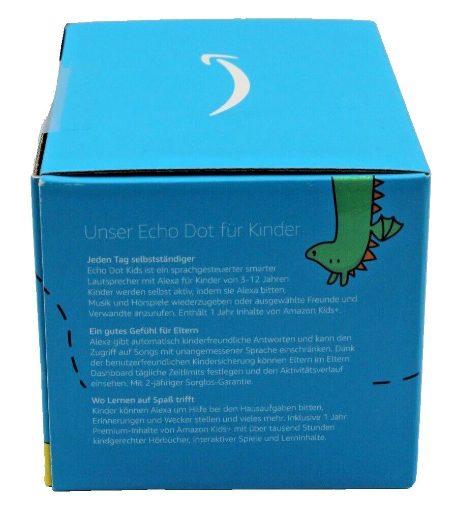 Amazon Echo Dot Kids 5. Generation Drachen Design 2022 Lautsprecher Smart Speaker (Bluetooth, WLAN (WiFi), Alexa hervorragende Klangqualität Kindergerecht)