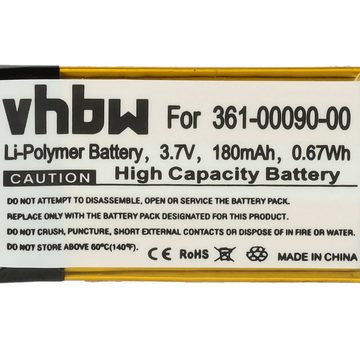 vhbw Ersatz für Garmin 361-00090-00 für Akku Li-Polymer 180 mAh (3,7 V)
