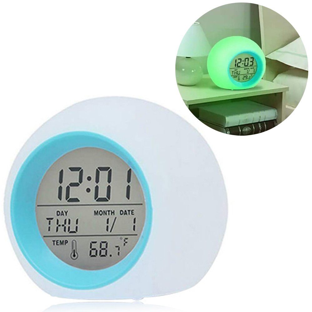 Wecker GelldG LED Temperaturanzeige Wecker Uhrzeit mit Kalender, &