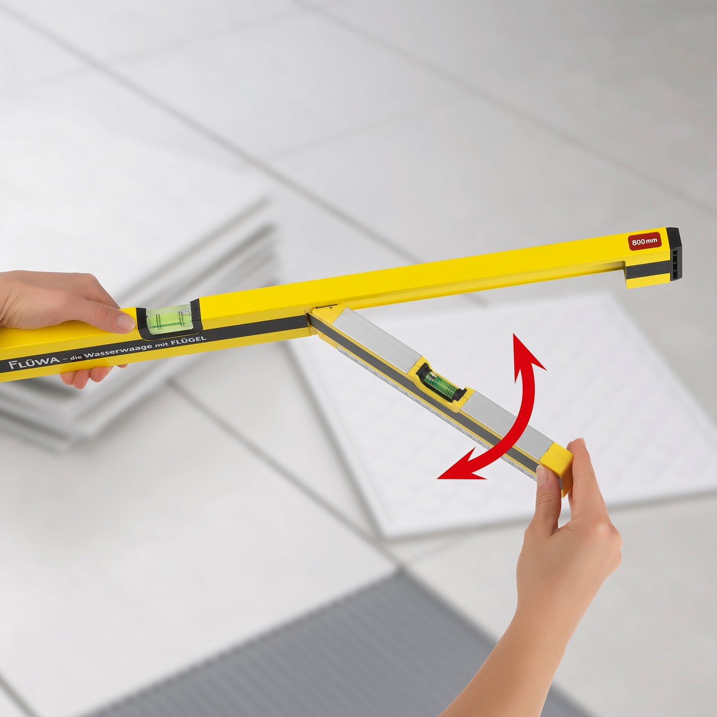 FLÜWA Wasserwaage, 80 cm schwarz/gelb günstig online kaufen