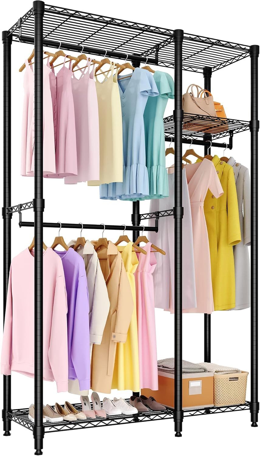 GarveeMore Kleiderständer Schwerlast Garderobenständer 320 kg Tragkraft Kleiderschrank Organizer