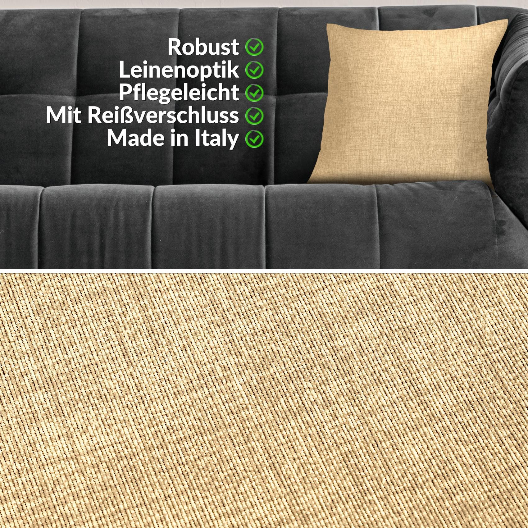 ANRO Dekokissen MrJack Kissenbezug Leinenoptik Deko Kissen Uni, Sofakissen günstig online kaufen