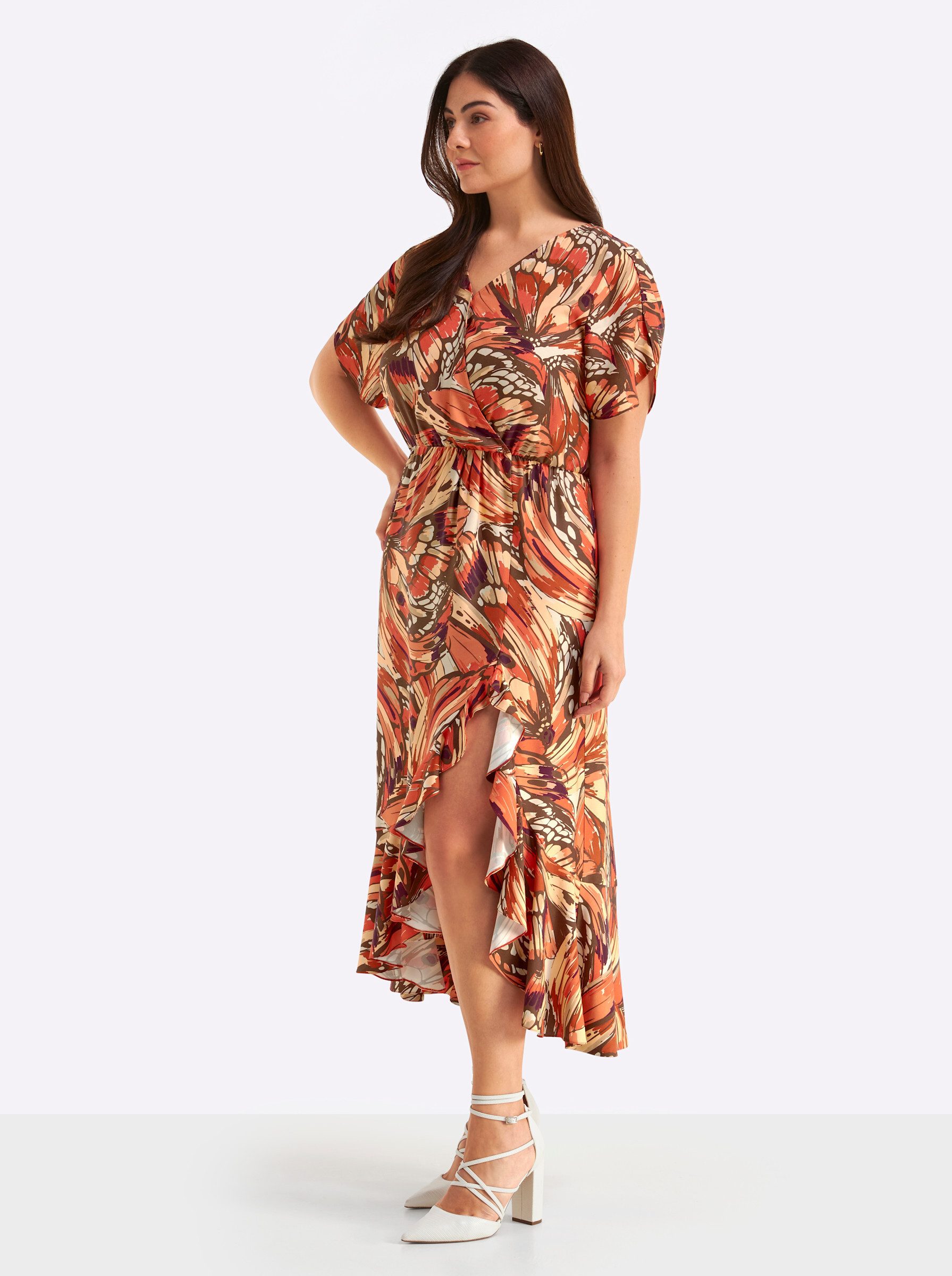 Sheego Etuikleid Kleid Kurzarm