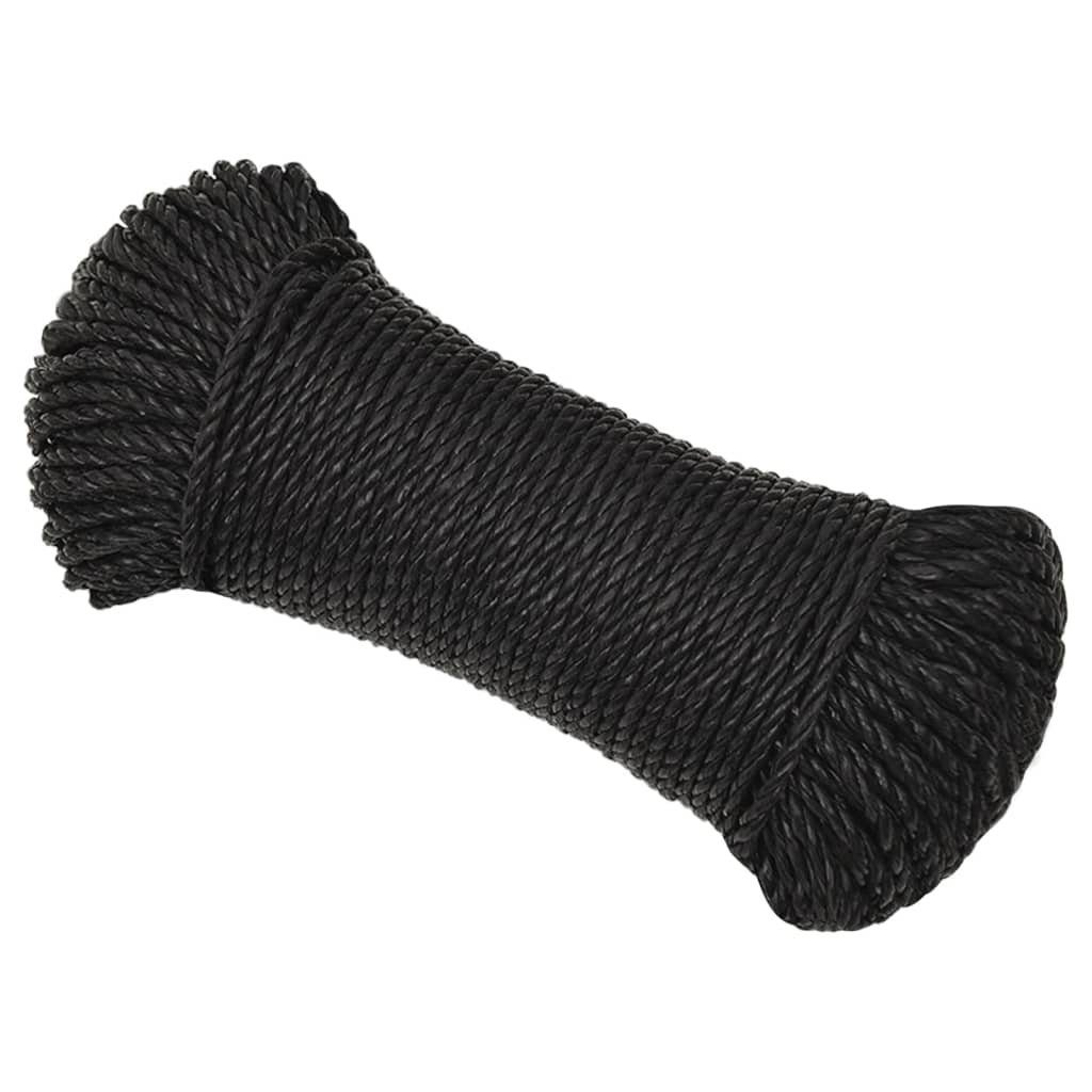 vidaXL Arbeitsseil Schwarz 6 mm 25 m Polypropylen Seil (1-tlg) günstig online kaufen