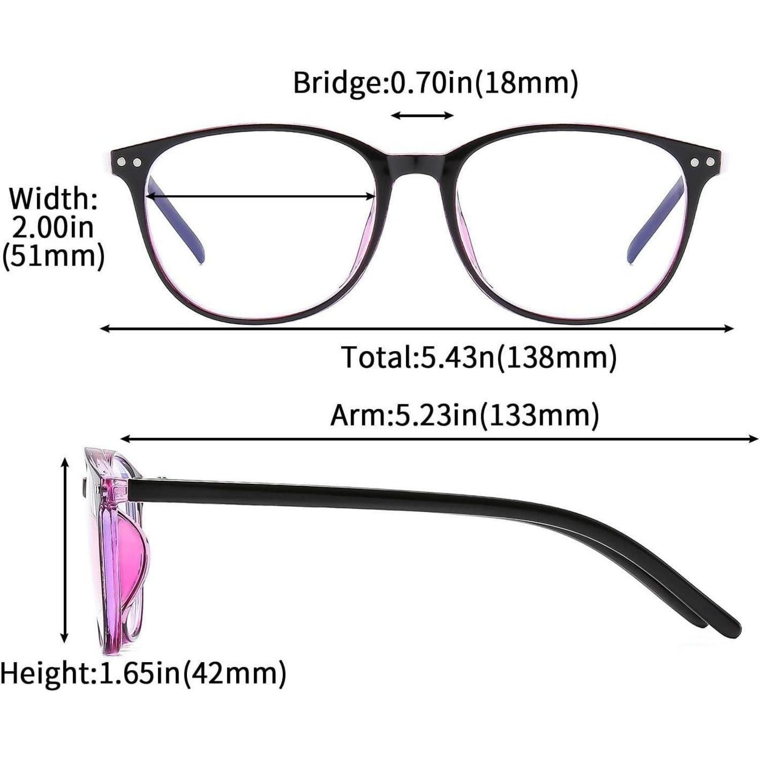 LuxusKollektion Brille Brille Blaulichtfilter Herren Damen Rund -4.5