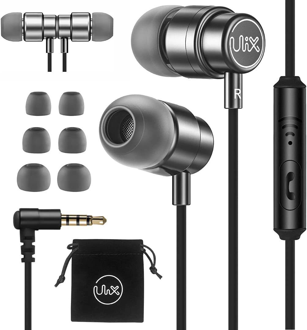 UliX Rider In-Ear-Kopfhörer (In Ear Kopfhörer mit Kabel und Mikrofon,  Verdrehsicherem Kabe, Satte Bässe Earphones)