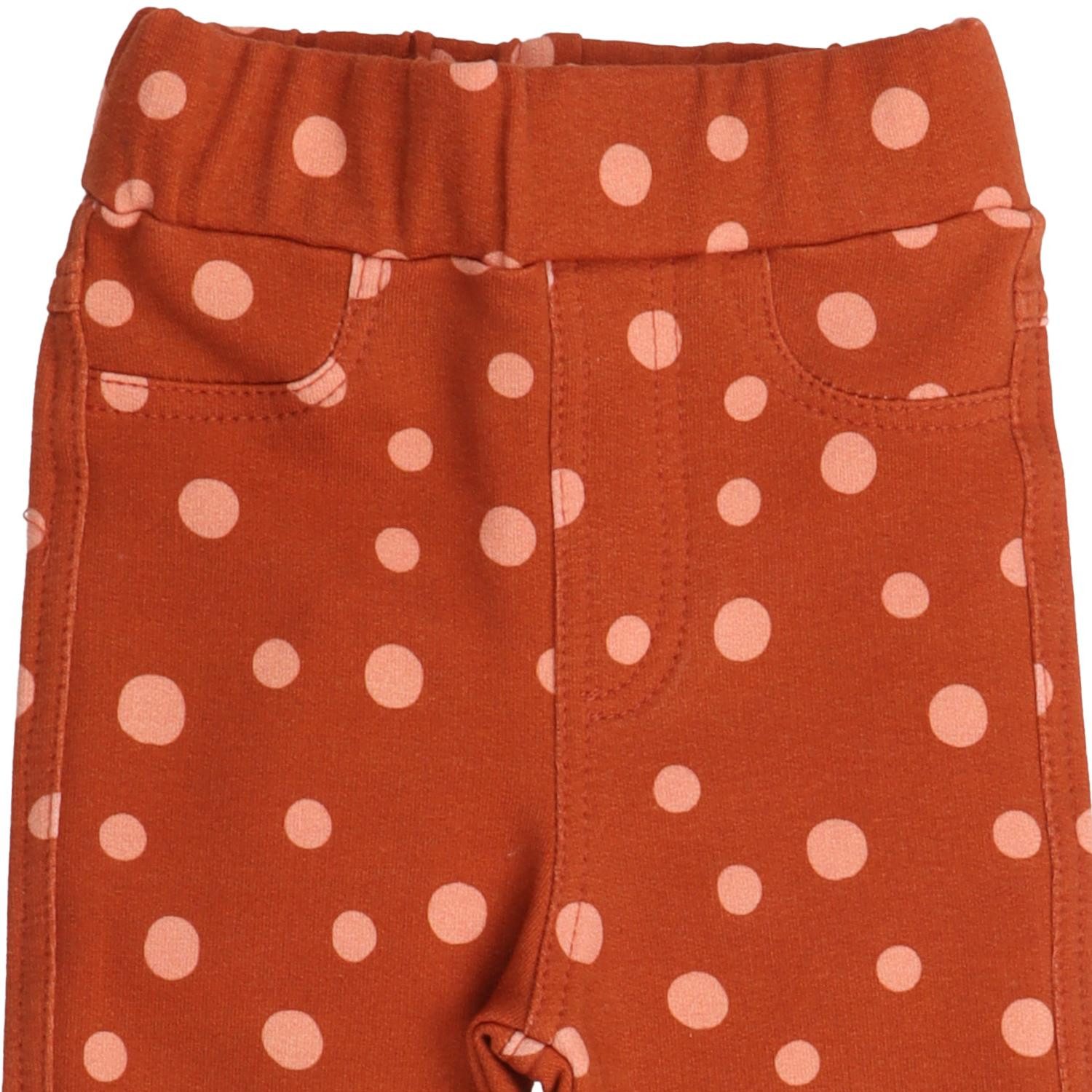 Sweatleggings Walkiddy mit Braun Punkte aus Bio Baumwolle