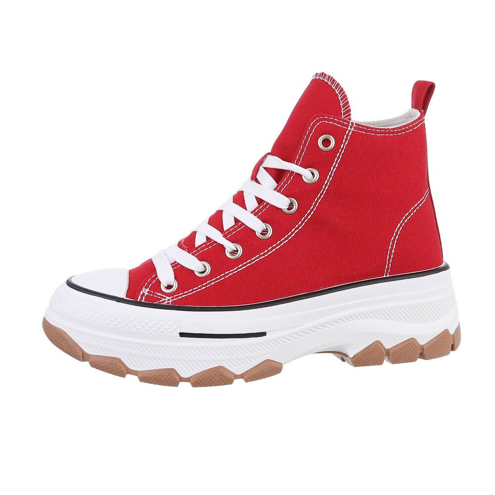 Ital-Design Damen High-Top Freizeit Sneakerboots (86016870) Flach Sneakers High in Rot