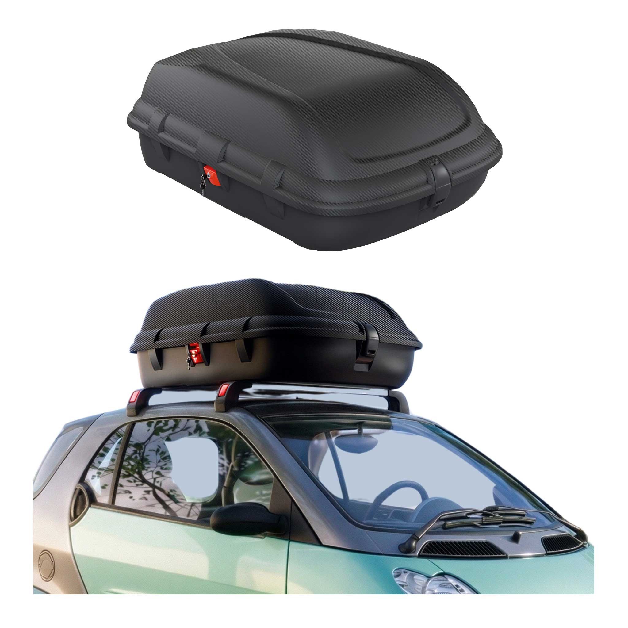 OMAC Dachbox Dachbox Dachkoffer Gepäckbox 270 Liter Carbonlook Abschließbar Autobox, (1-St), Anti-Diebstahlschloss, Einfache Installation