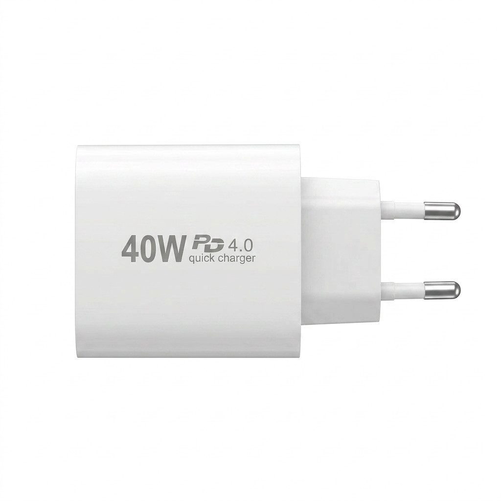 Futurea 40W Ladestecker Dual Fast-Charging Schnellladegerät Smartphone-Ladegerät (Packung, 1-tlg., Gleichzeitig zwei Geräte laden, Dual-Anschluss mit USB-A und USB-C)